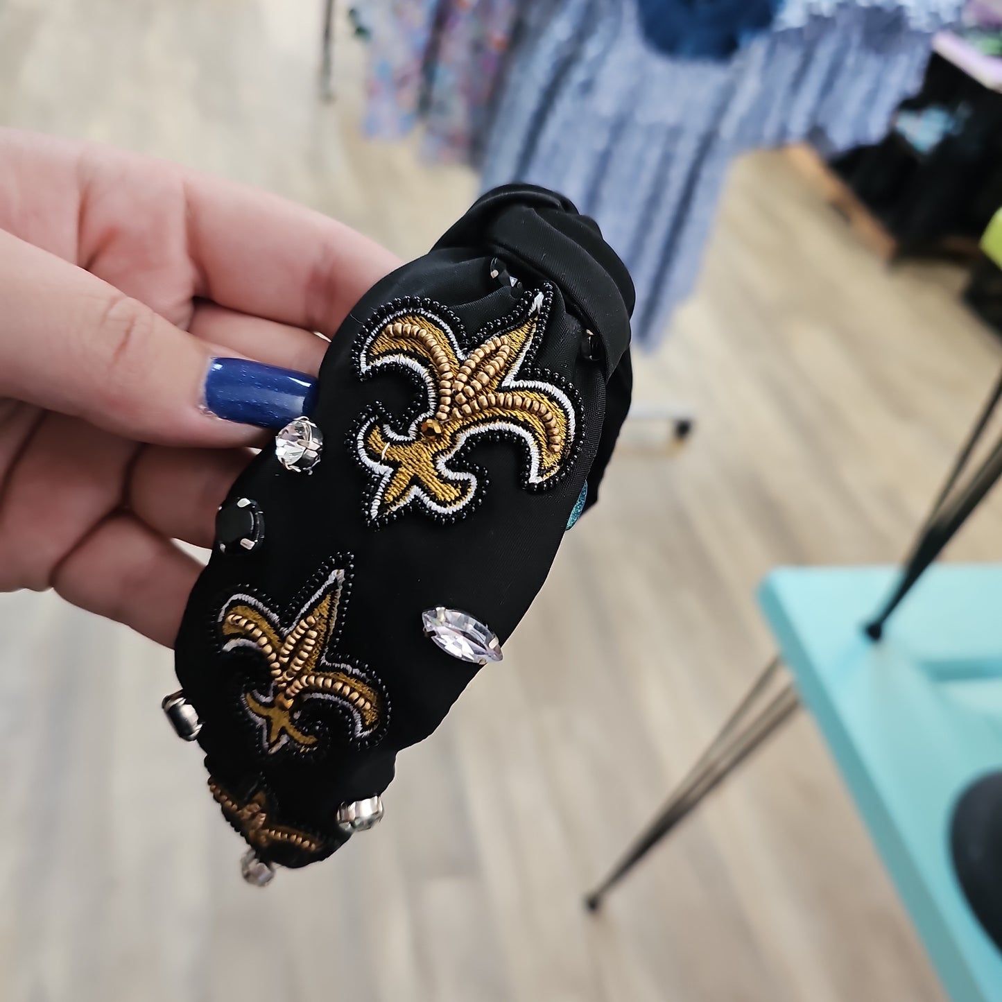 Fleur De Lis Beaded Headband