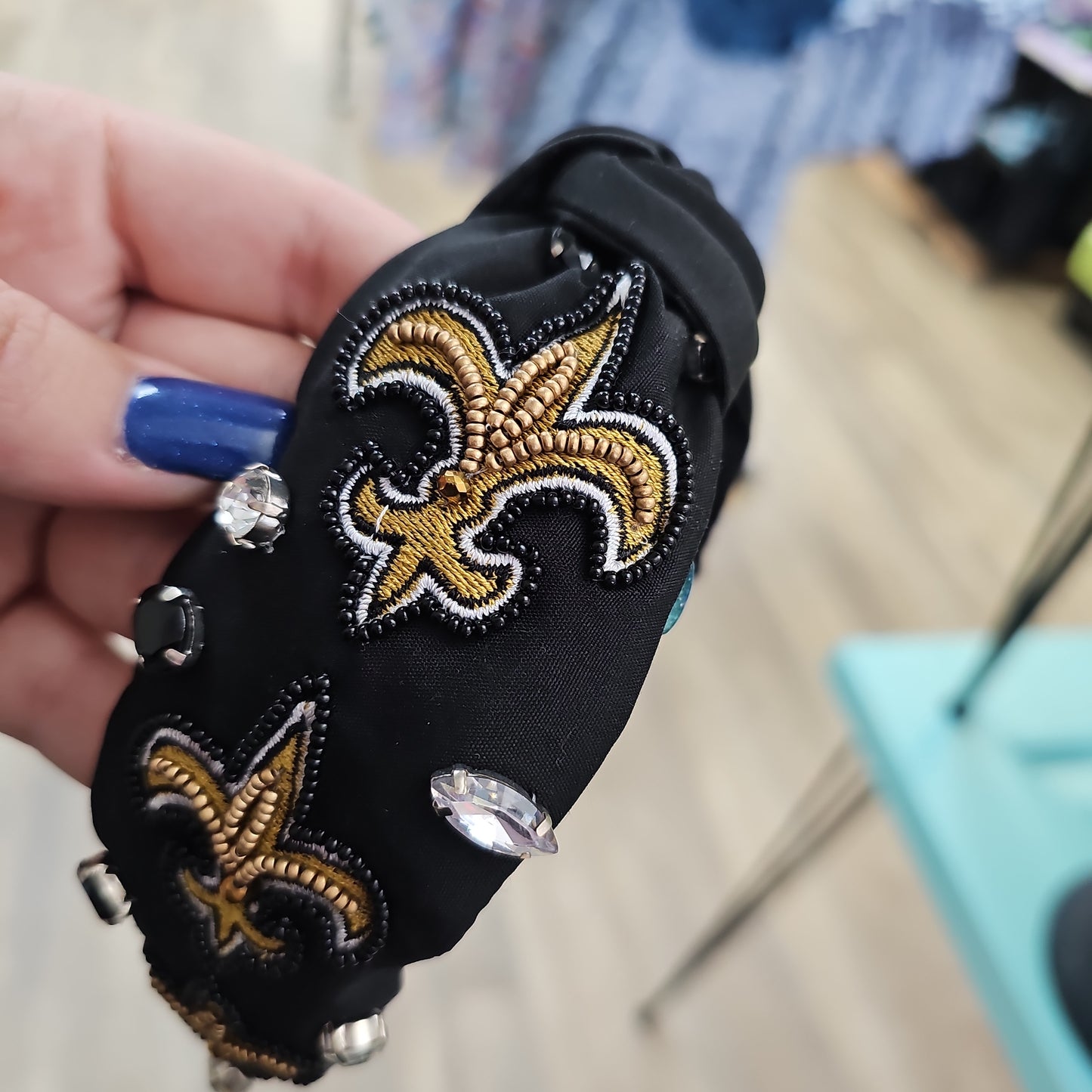 Fleur De Lis Beaded Headband