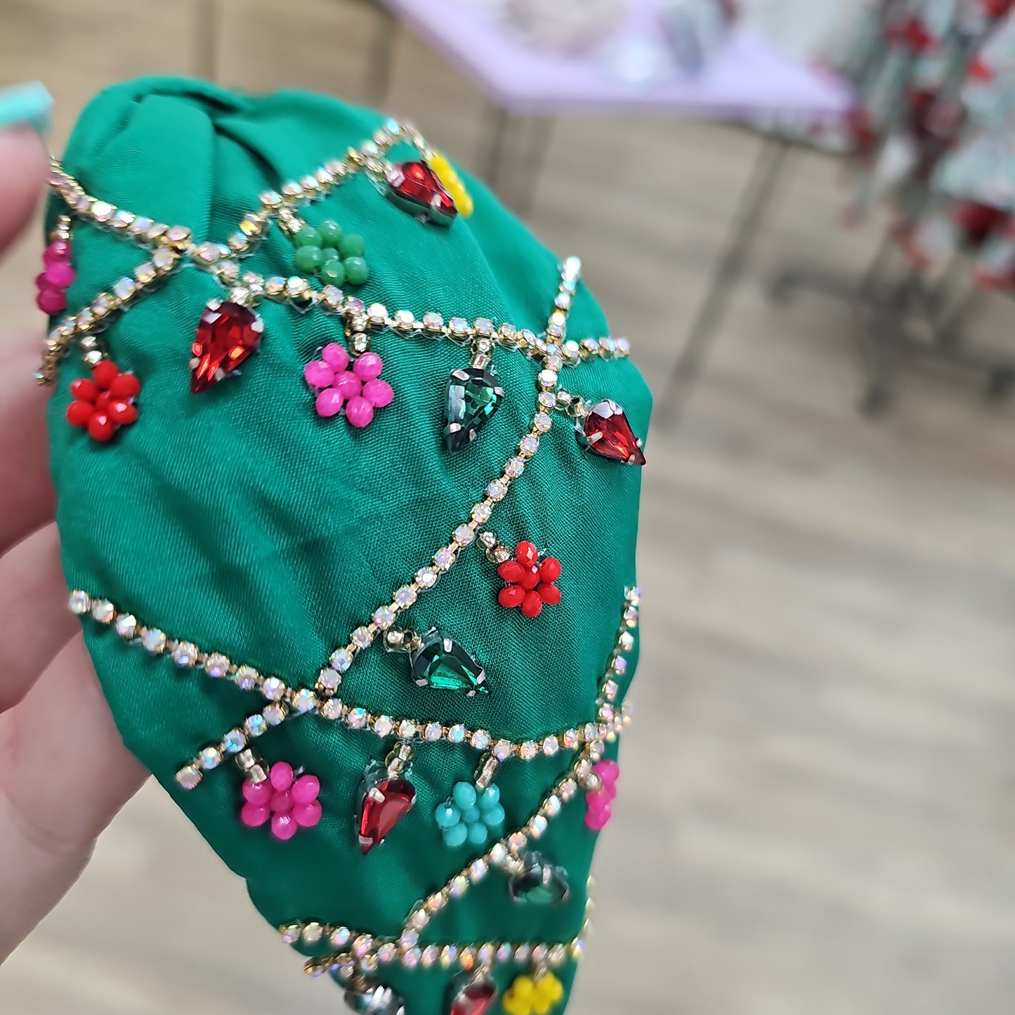 Green Rhinestone Headband