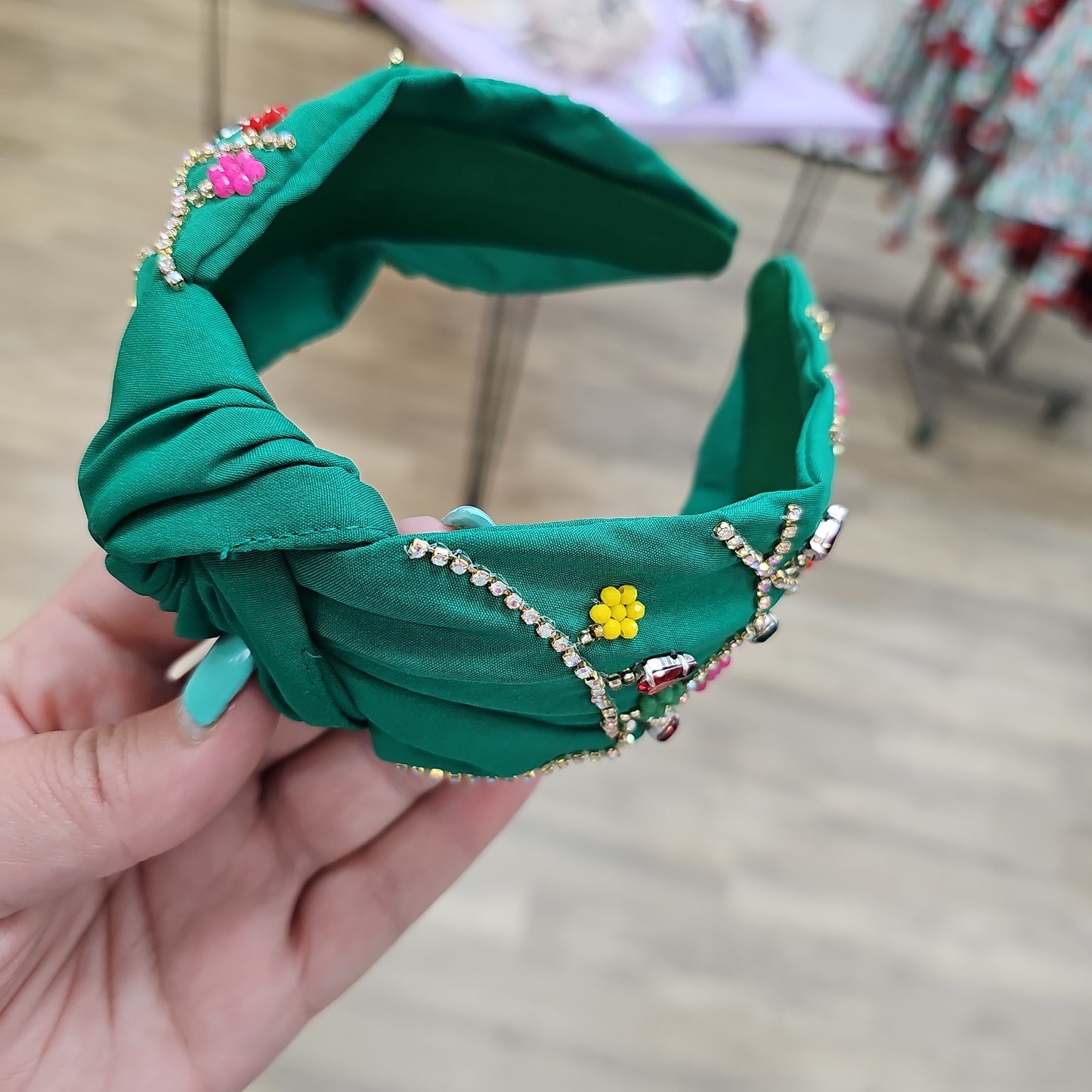 Green Rhinestone Headband
