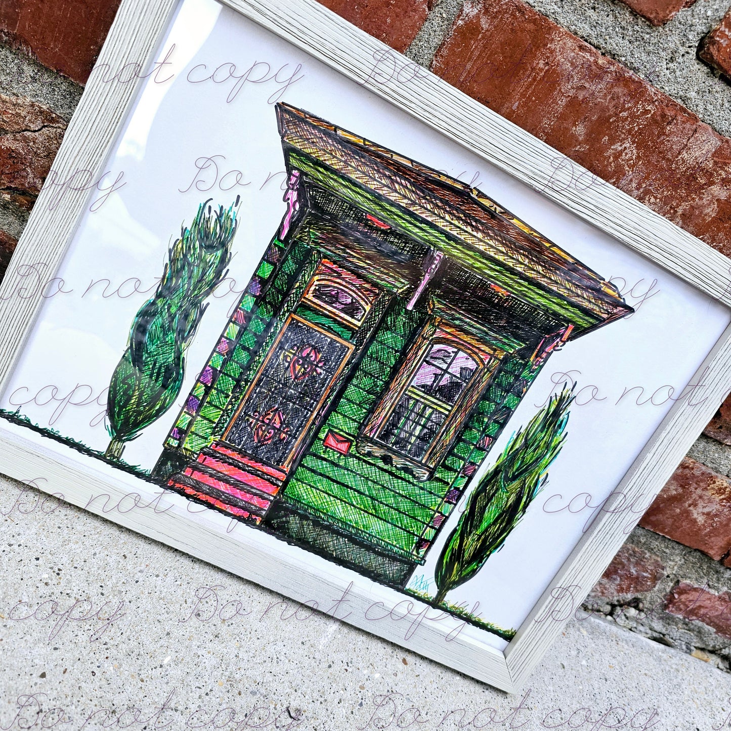 NOLA shotgun house original artwork