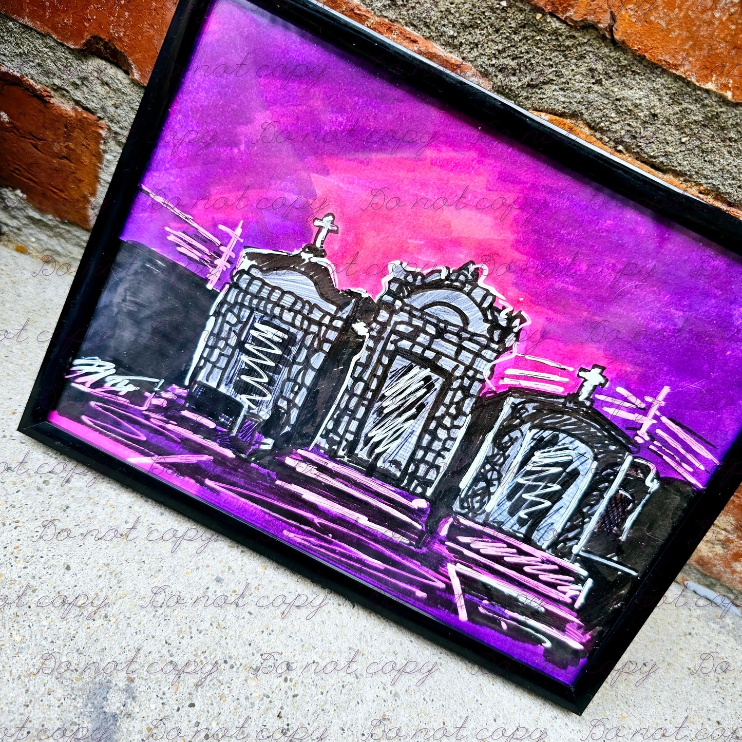 NOLA raised tombstones original artwork