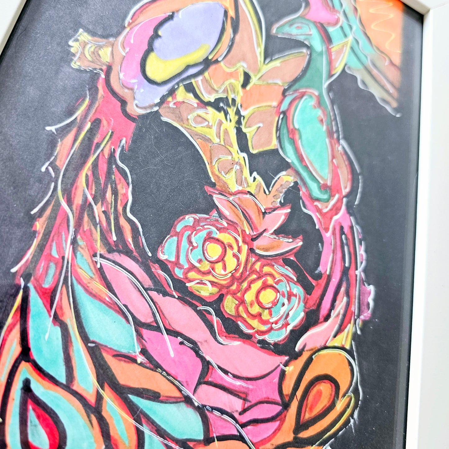 Dualing Peacocks original artwork