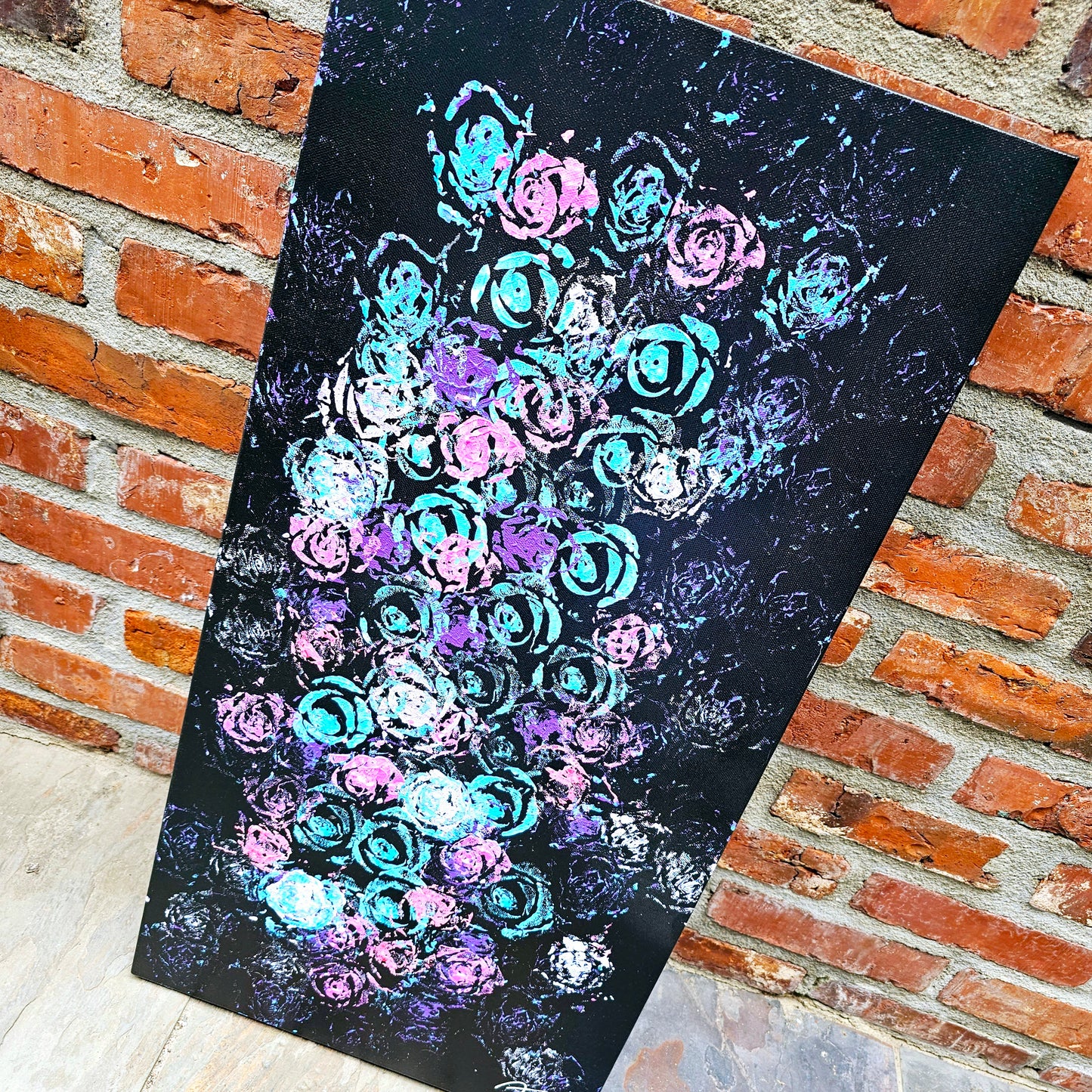 Frank Dutreil original abstract, floral painting, New Orleans, Louisiana