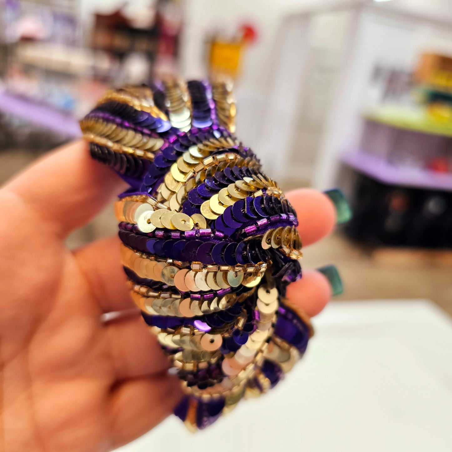Sequin Purple & Gold Headband