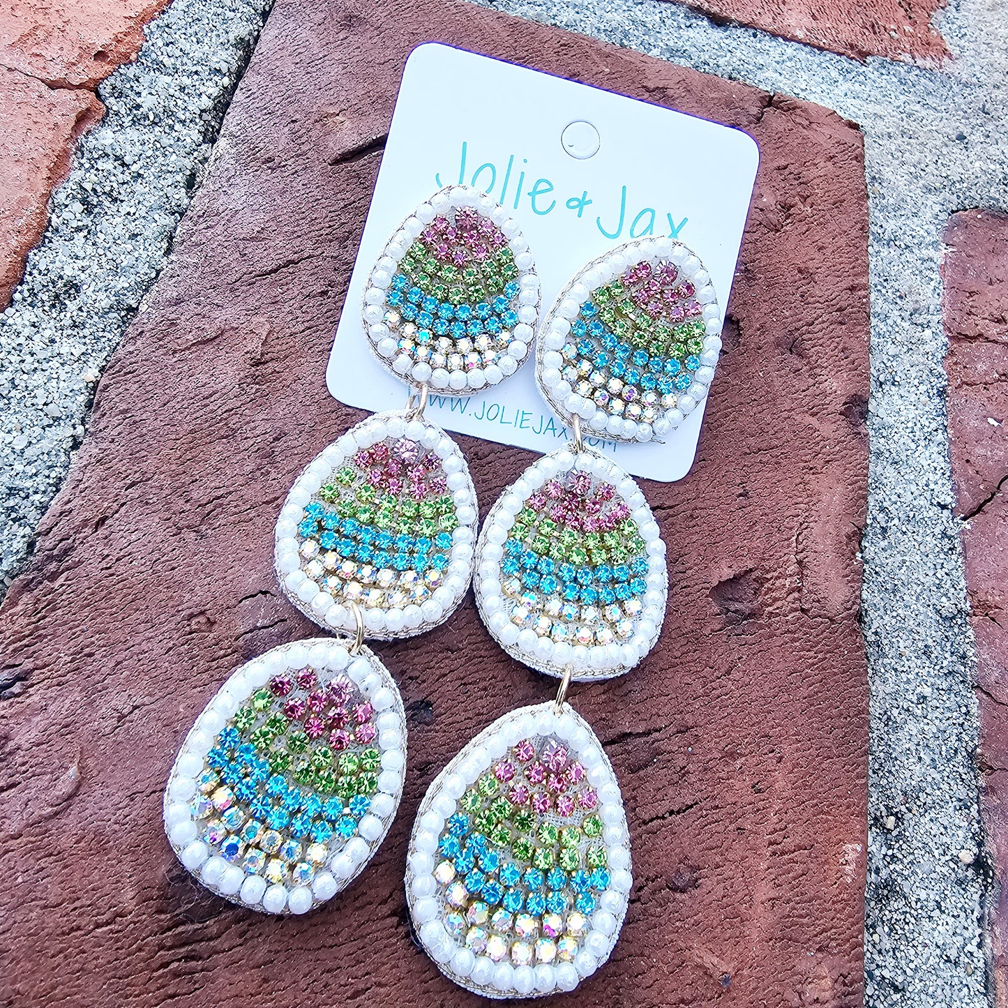 Easter Egg Rhinstone Earrings