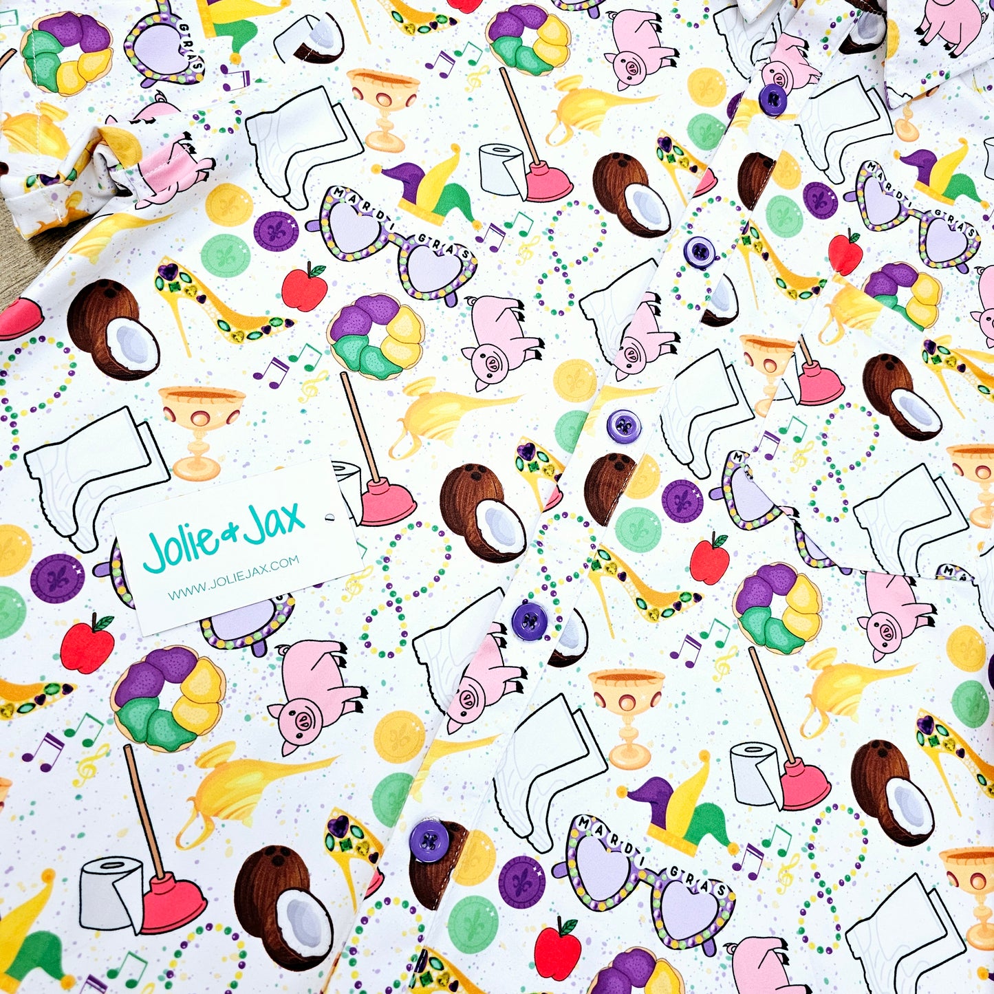 Mardi Gras Men’s Button Down Shirt