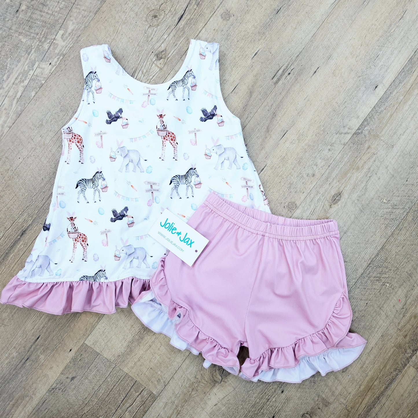 Easter Animal Ruffle Shorts Set