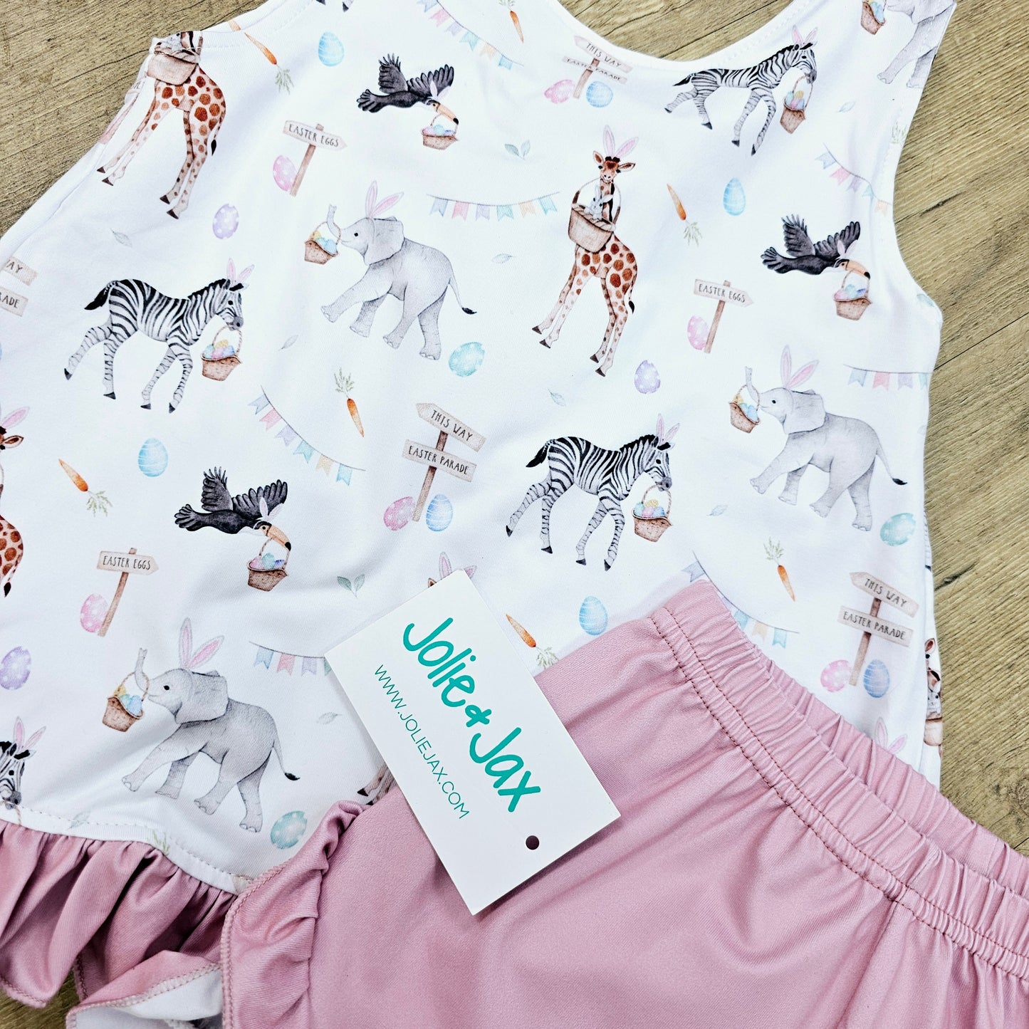 Easter Animal Ruffle Shorts Set