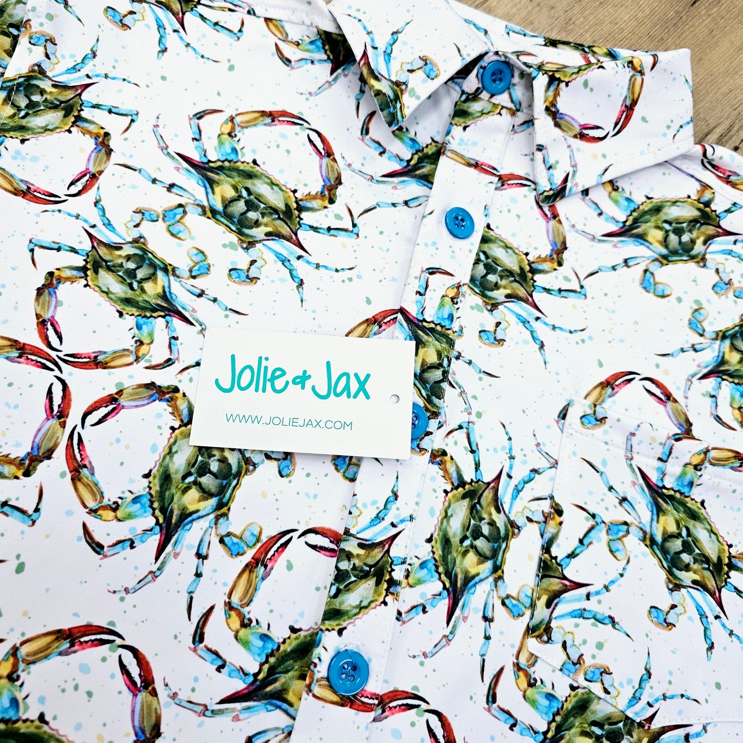 Splatter Crab Button Down Adult Shirt