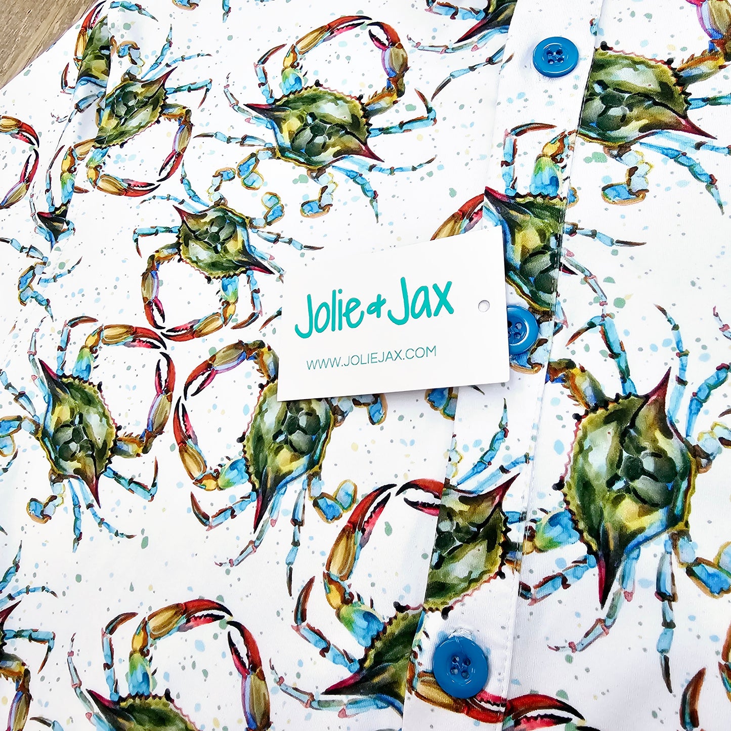 Splatter Crab Button Down Adult Shirt