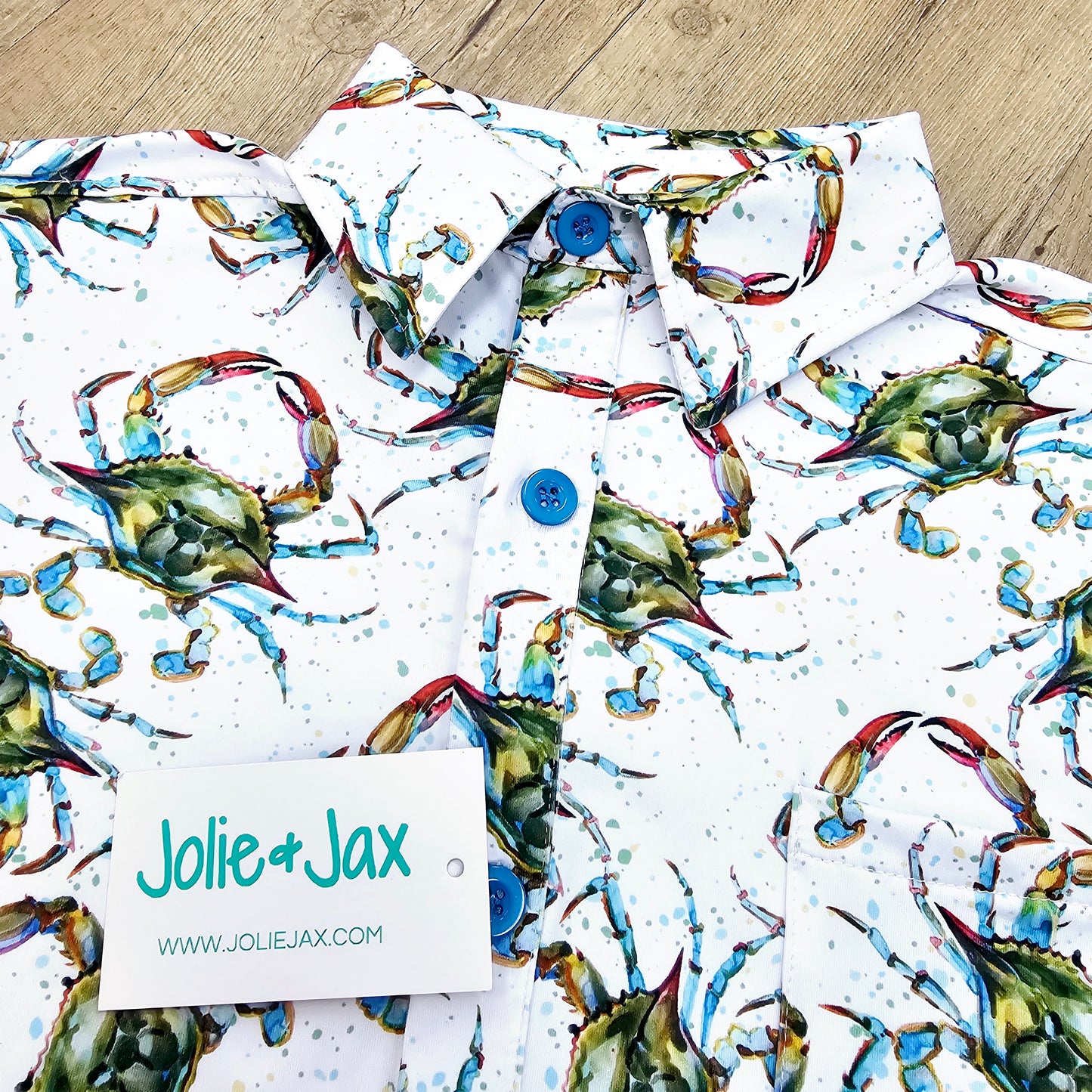 Splatter Crab Button Down Adult Shirt