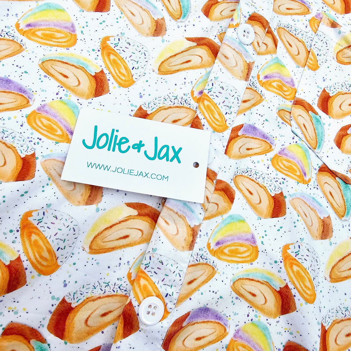 King Cake Splatter Adult Button Down Shirt