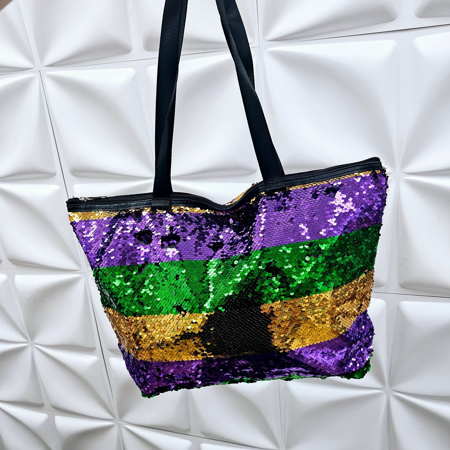 Mardi Gras Sequin Tote Bag