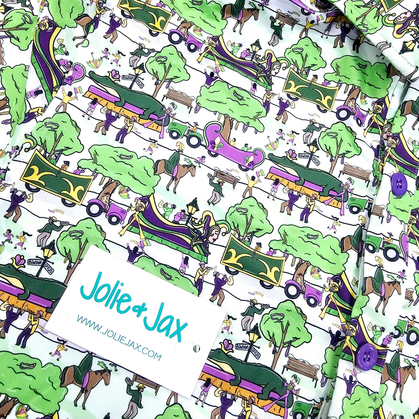 Mardi Gras Float Men’s Button Down Shirt