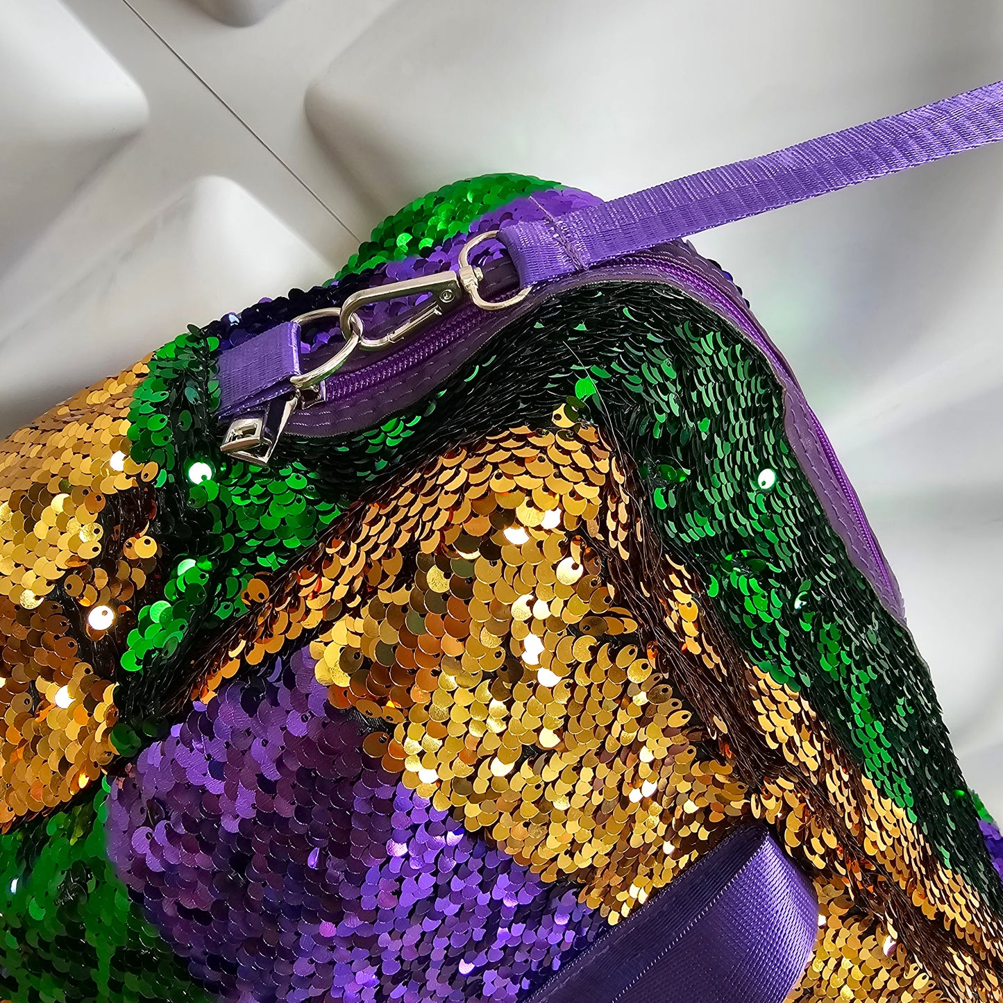 Mardi Gras Sequin Weekender Bag