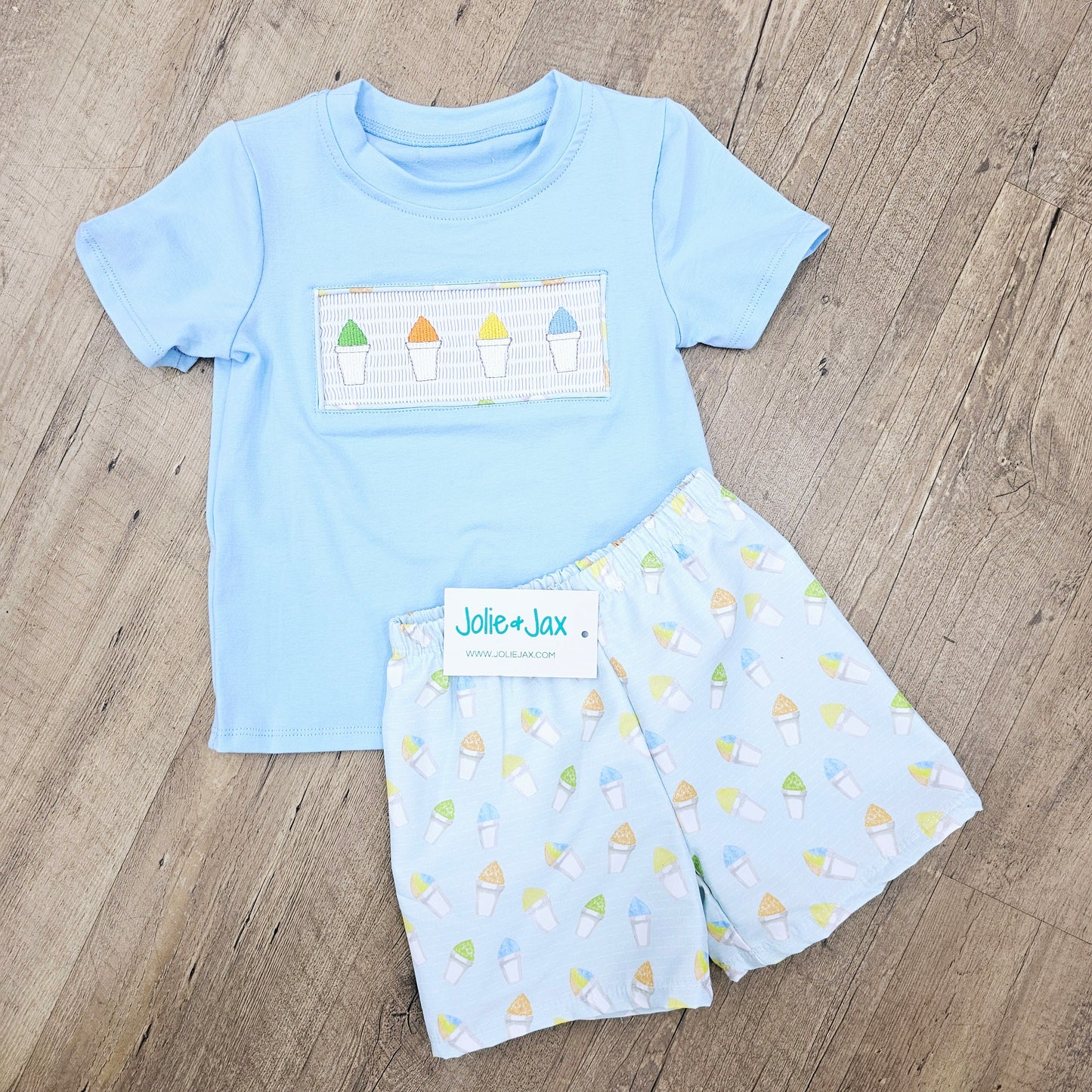 Snoball Smocked Boy's Short Set