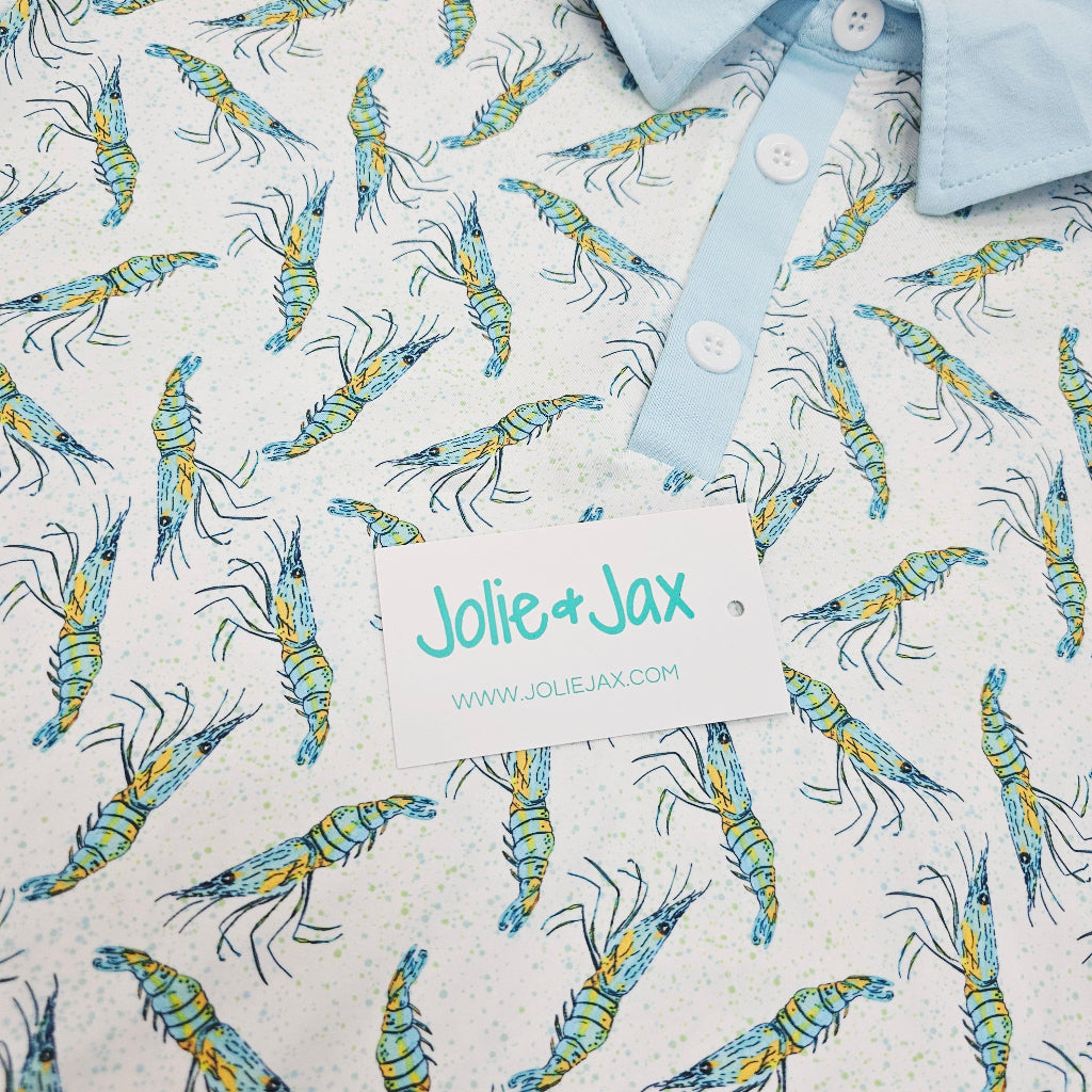 Baby Blue Shrimp Adult Polo Shirt