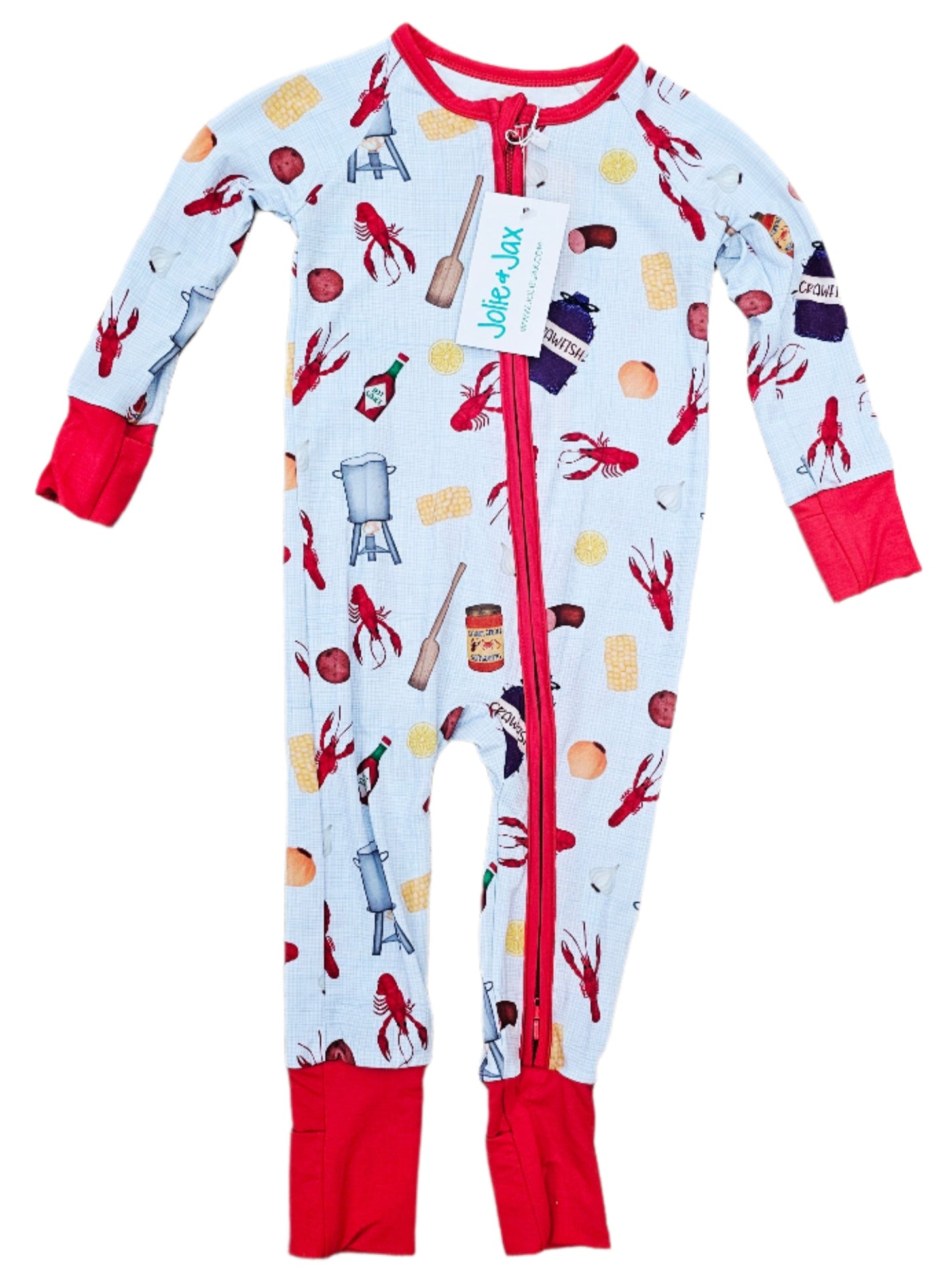 Crawfish Boil Bamboo Zip up Romper