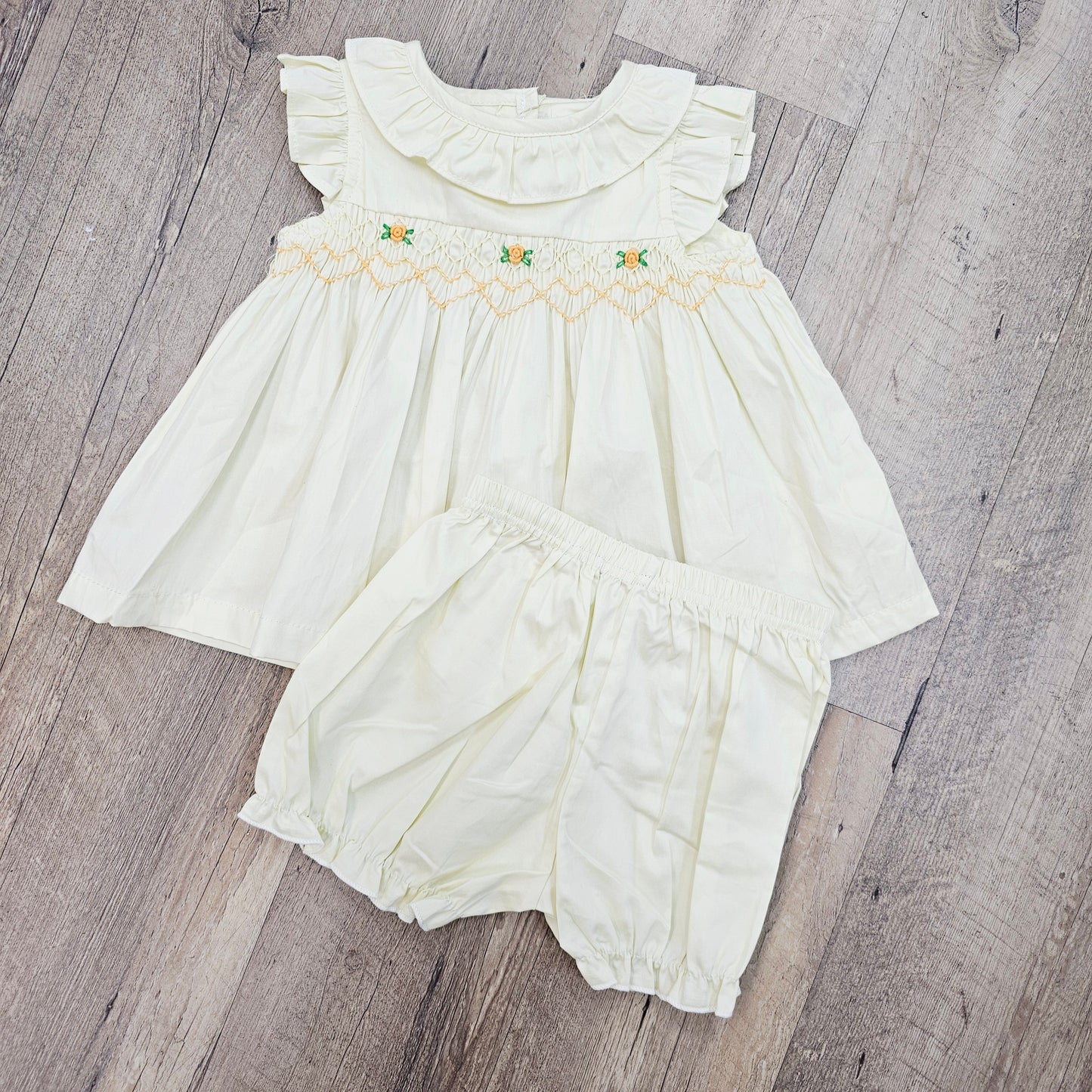Yellow Smocked Set with Bloomers