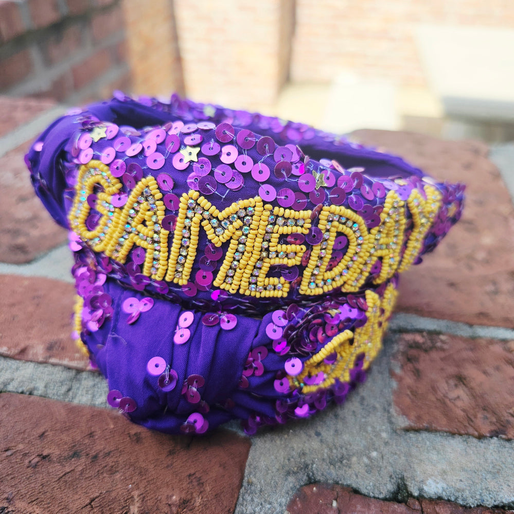 Purple gold head band