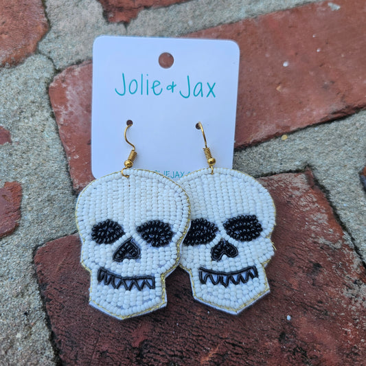 Skull Seed Bead Earrings