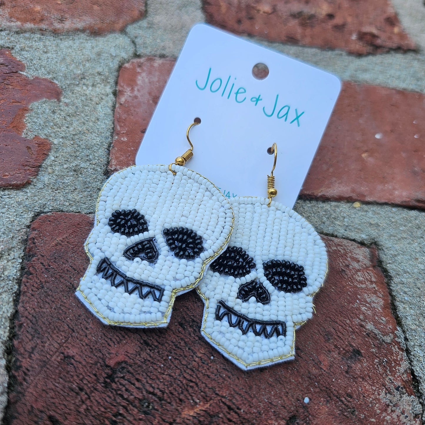 Skull Seed Bead Earrings
