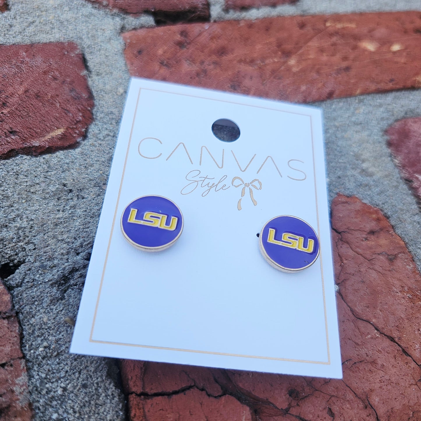 LSU Enamel Stud Earrings (Licensed)