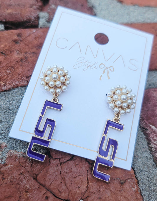 LSU, Louisiana, earrings