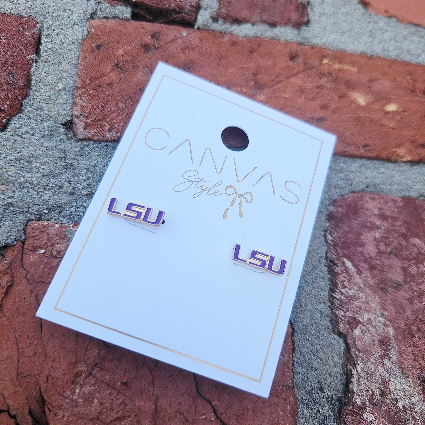 LSU Logo Enamel Stud Earrings (Licensed)