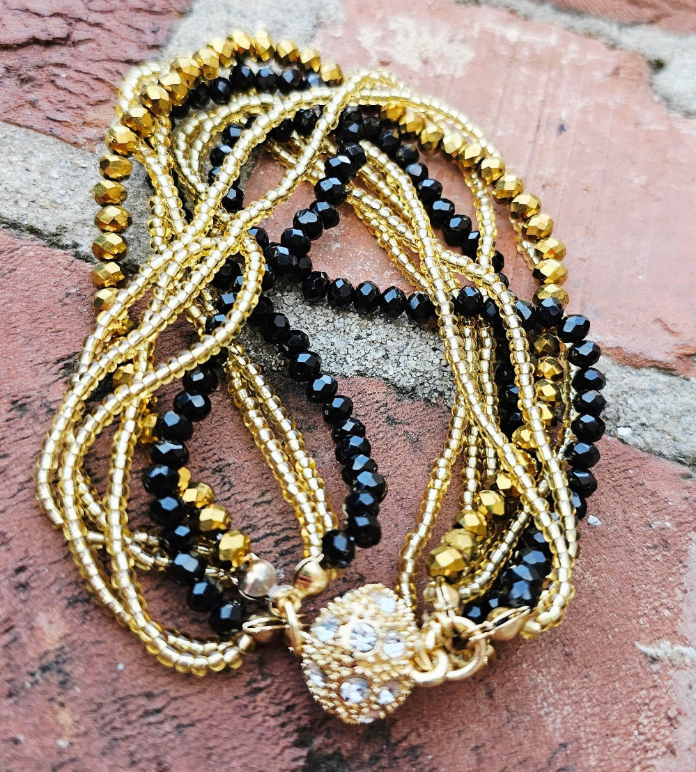 Black and Gold Magnetic Bracelet