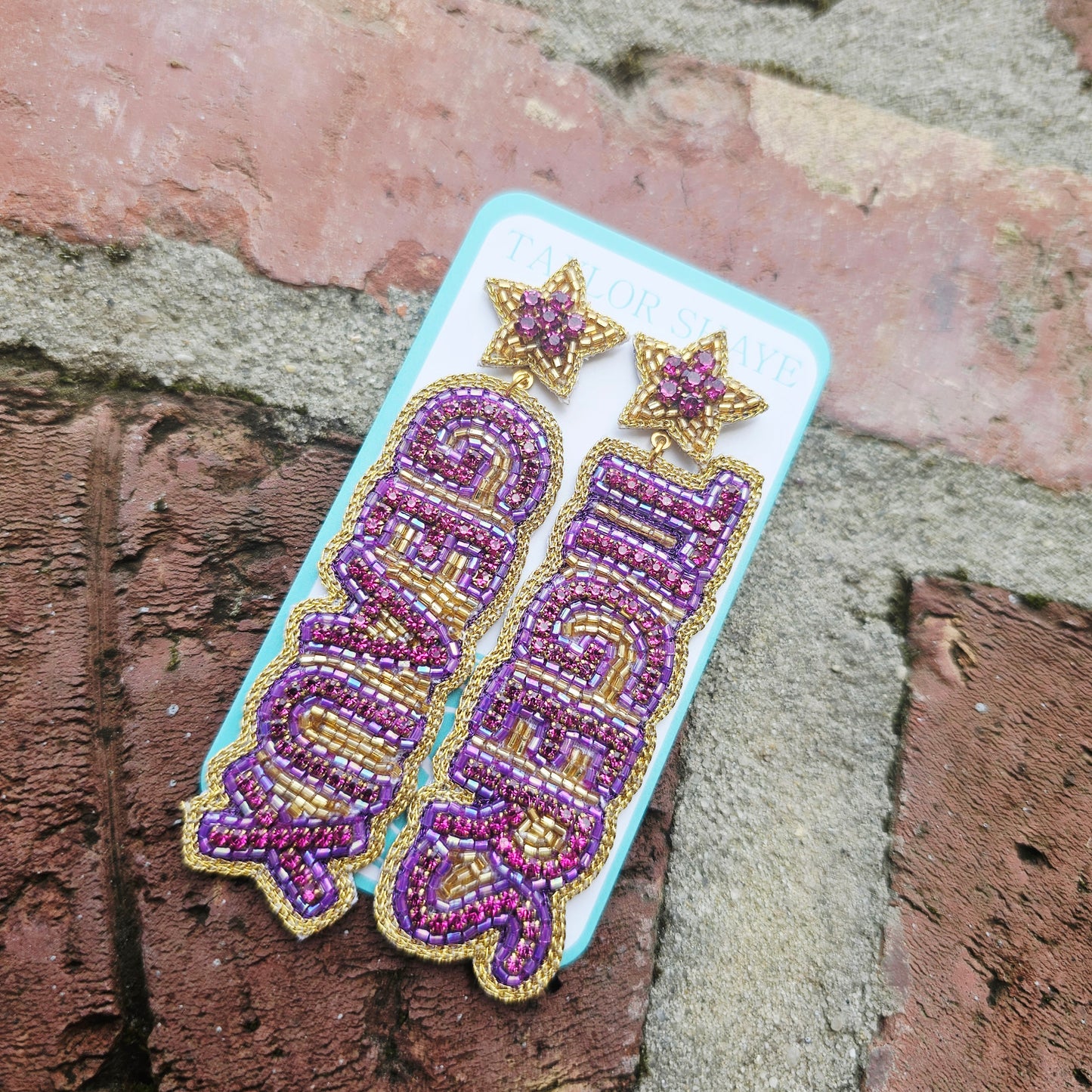 LSU Geaux Tigers Beaded Earrings (Licensed)