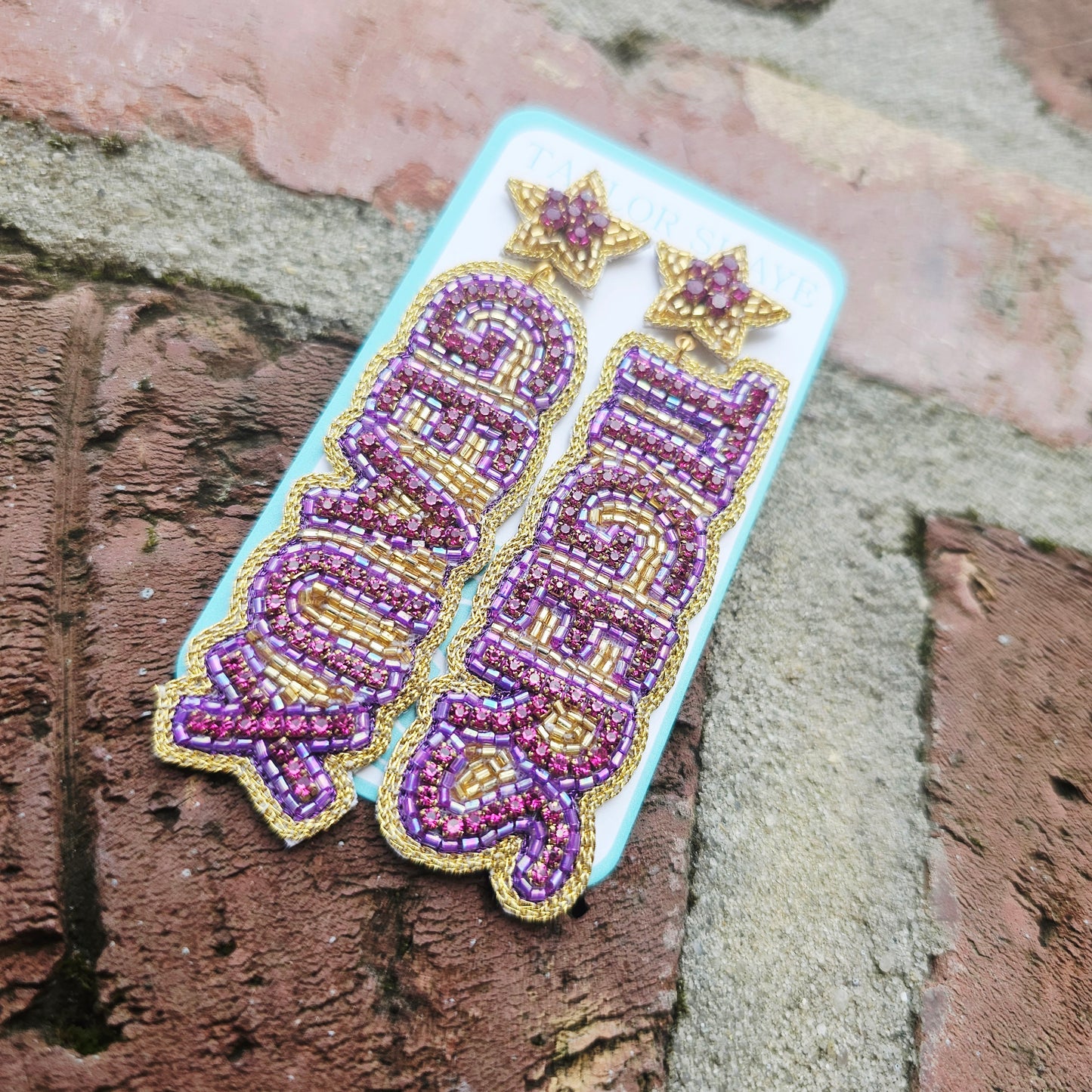 LSU Geaux Tigers Beaded Earrings (Licensed)