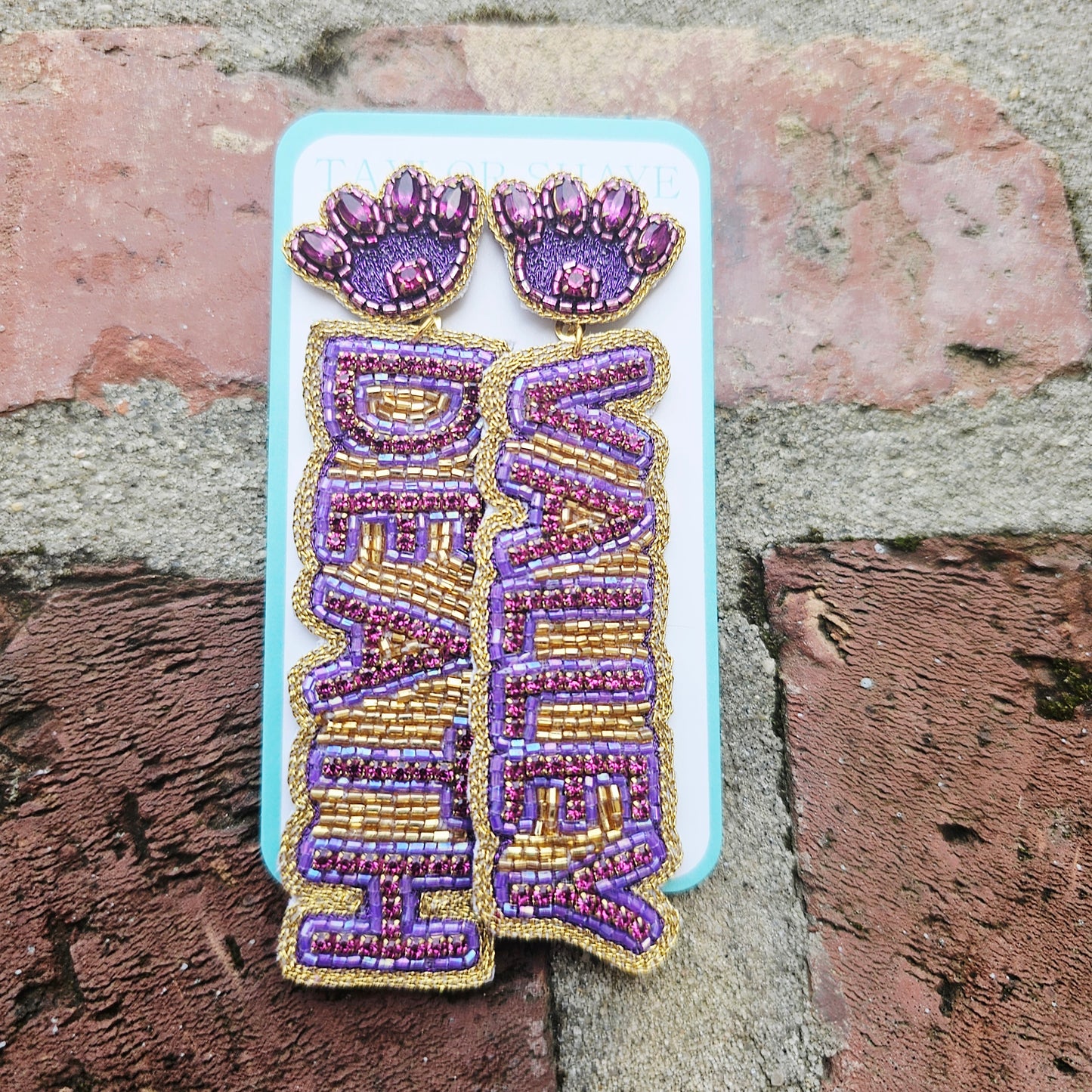 LSU Death Valley Beaded Earrings (Licensed)