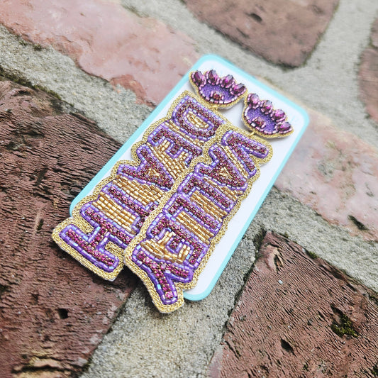 LSU Death Valley Beaded Earrings (Licensed)