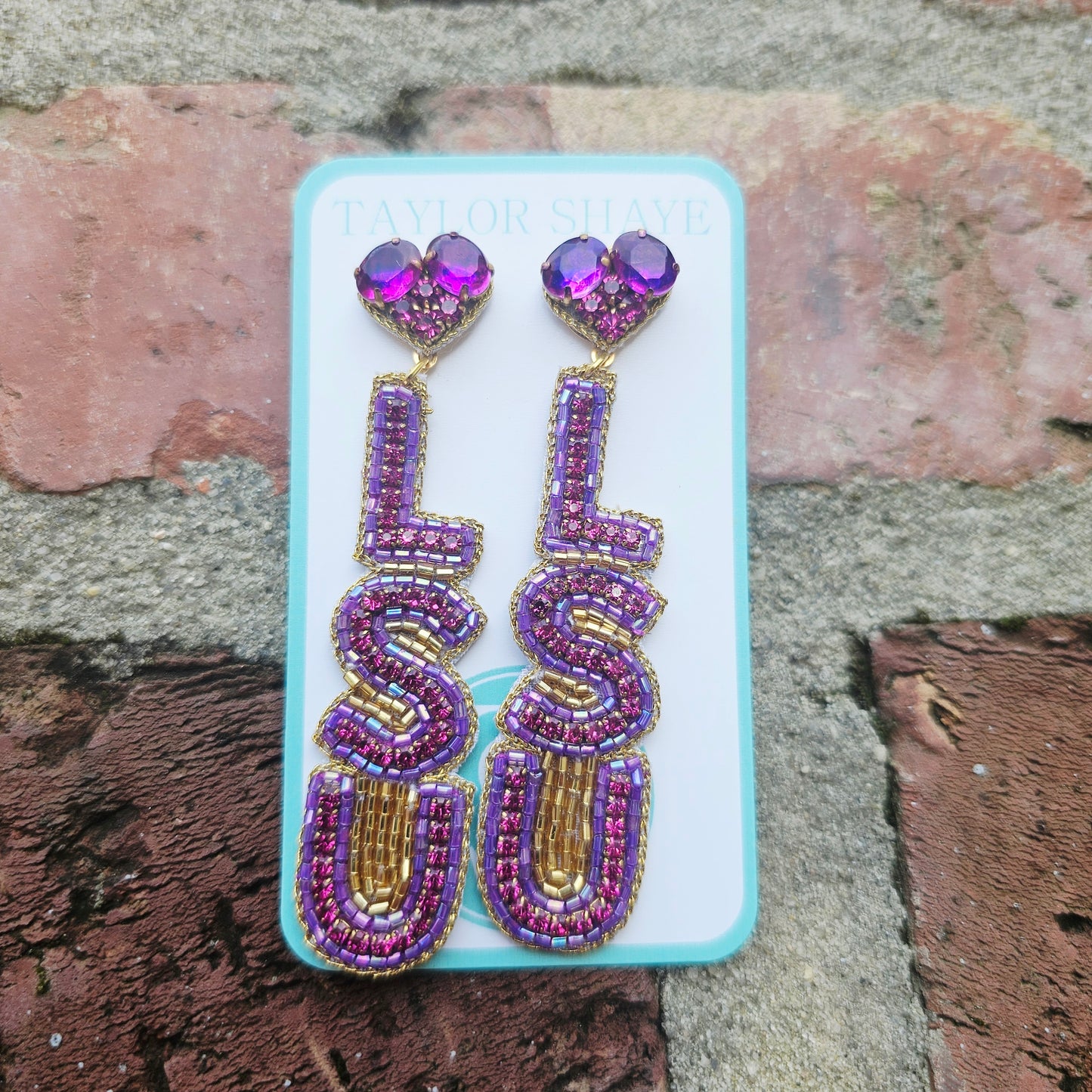LSU Beaded Earrings (Licensed)