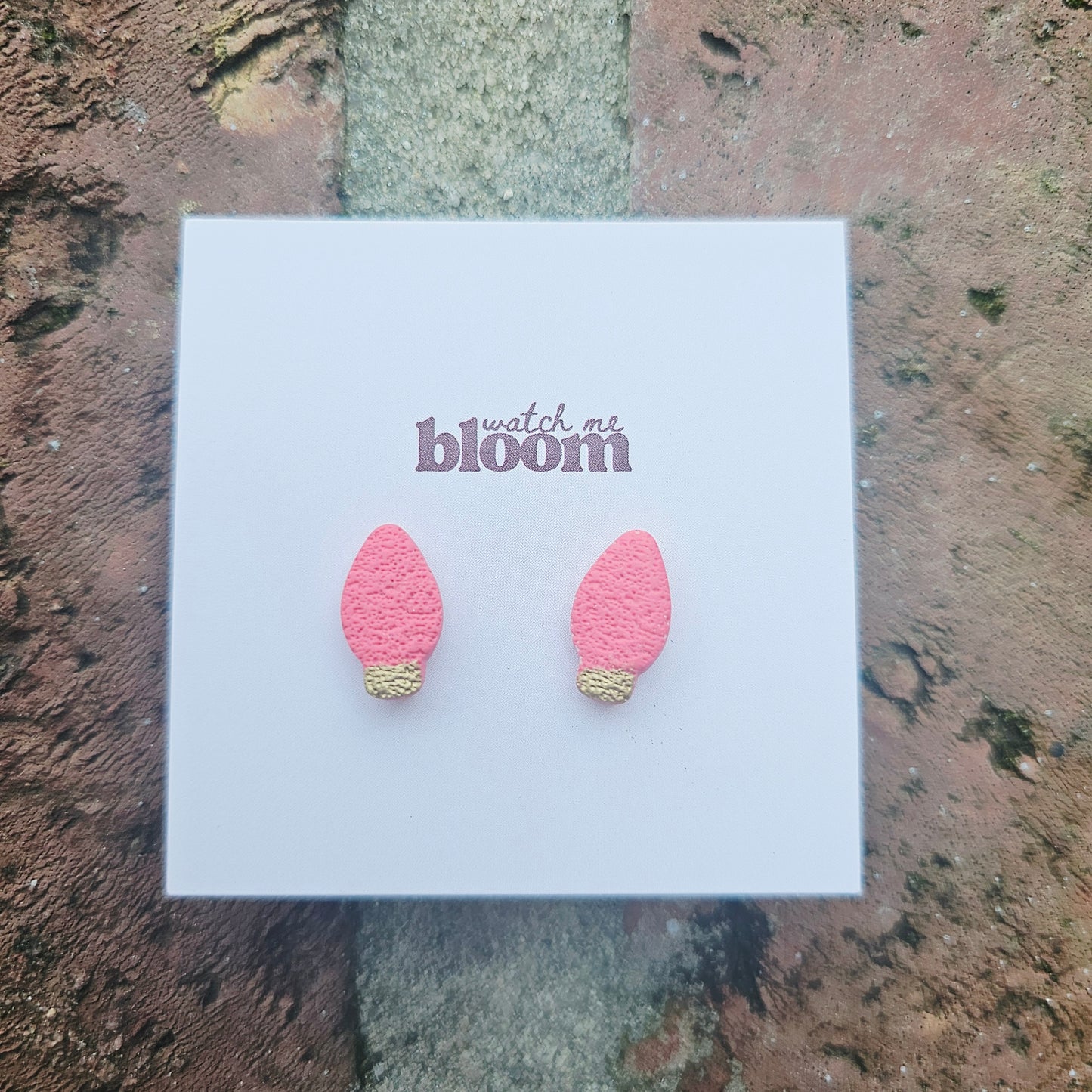 Christmas Light Bulb Clay Earrings (Handmade clay)