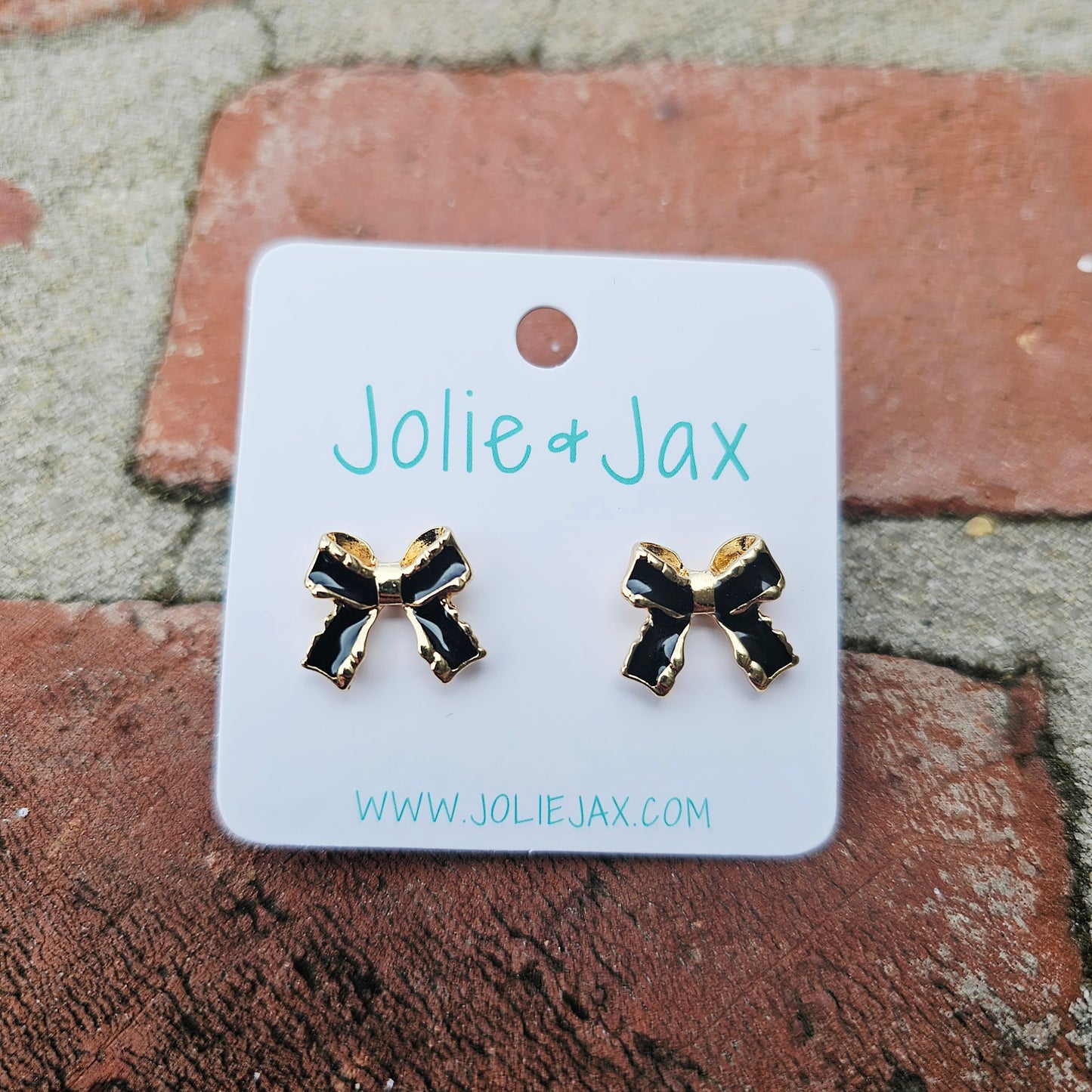 Black and Gold Bow Studs