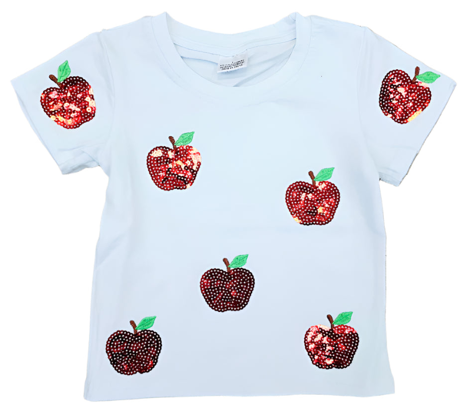 Apple Sequin Girls Shirt