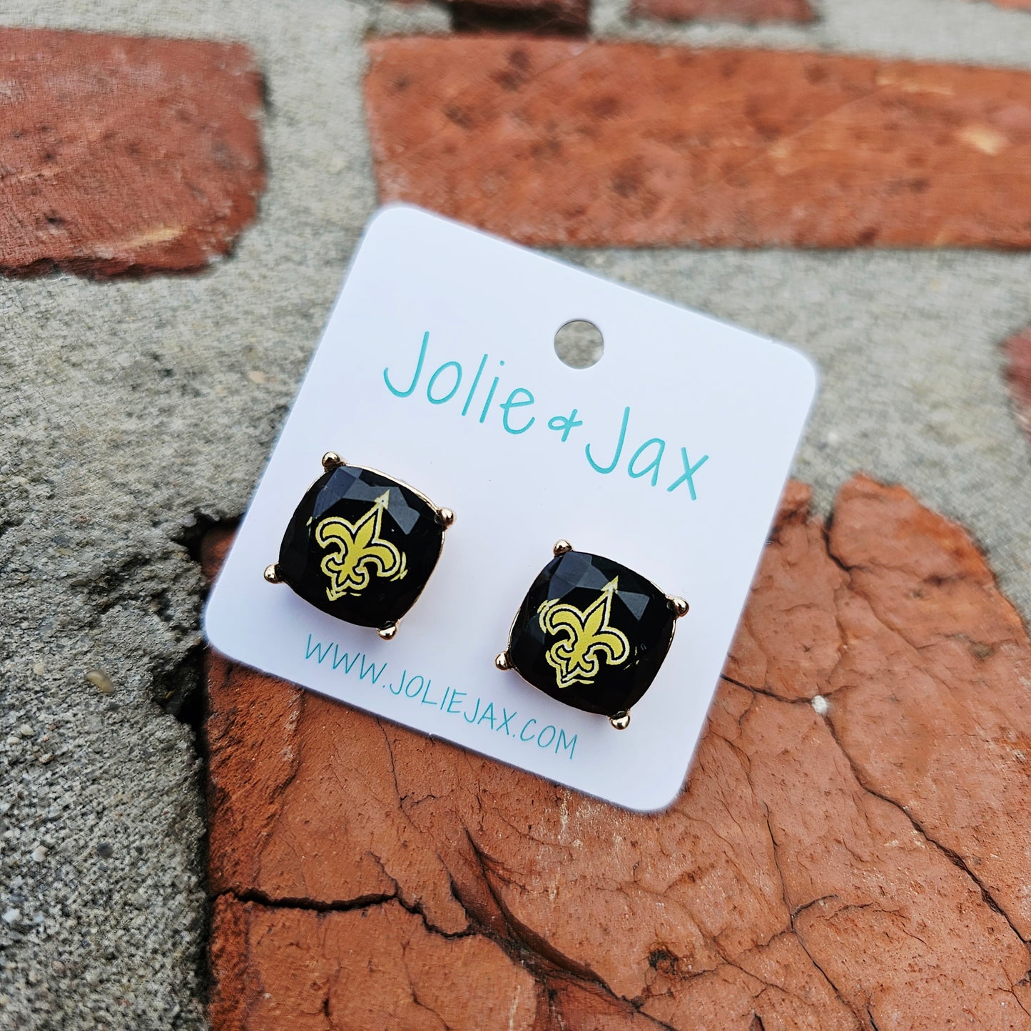 Fleur De Lis Rhinestone Stud Earrings