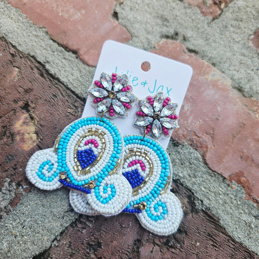 Carriage beaded earrings, princess