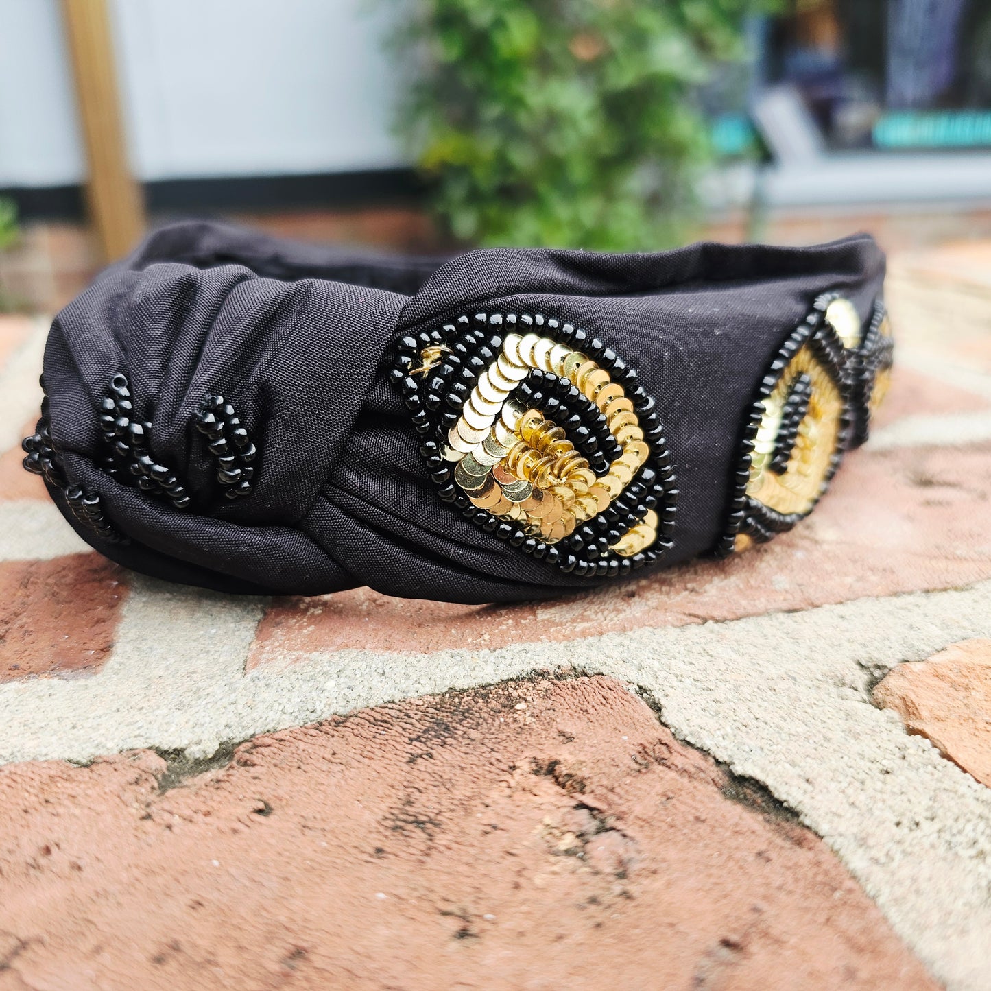 Black and Gold Football Headband