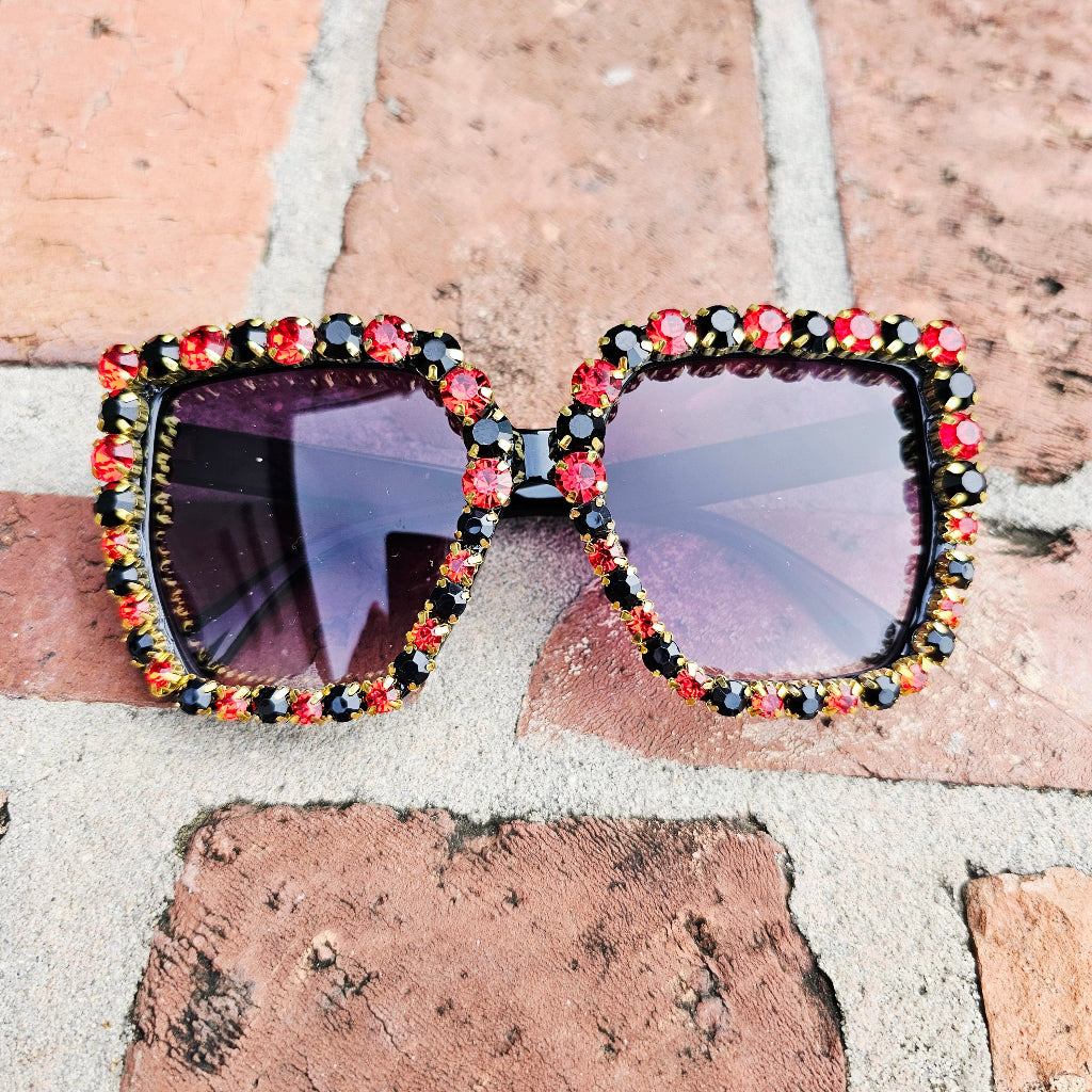 Black red bulldog sunglasses