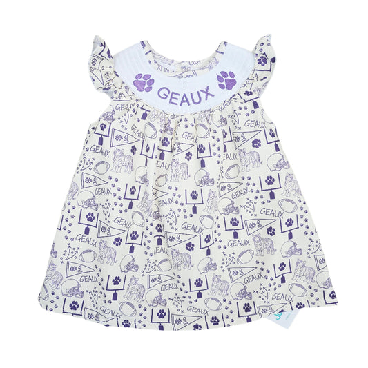 Geaux Game Day Football girl's bishop dress clothes Tigers