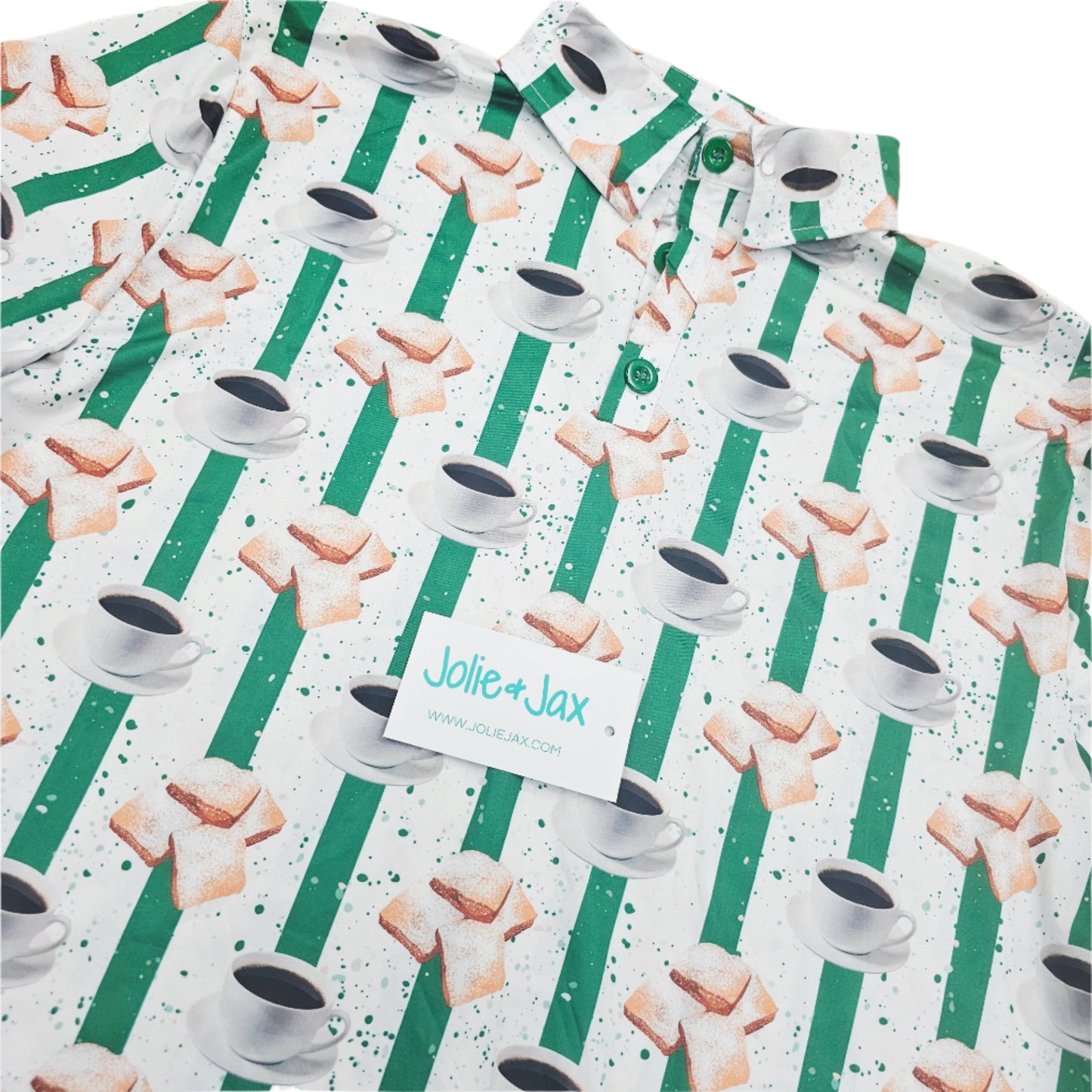 Beignet Stripe Polo Adult Shirt