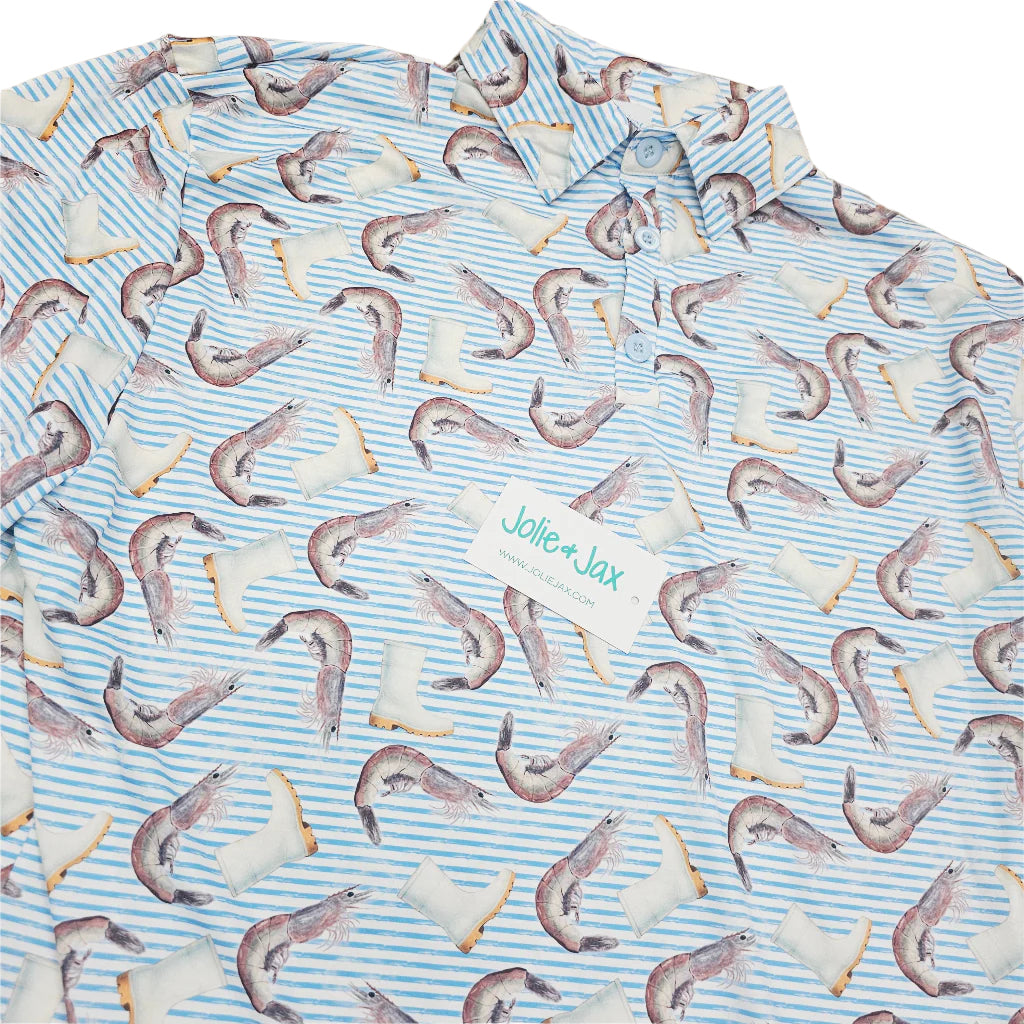 Shrimp and Boot Stripe Polo Adult