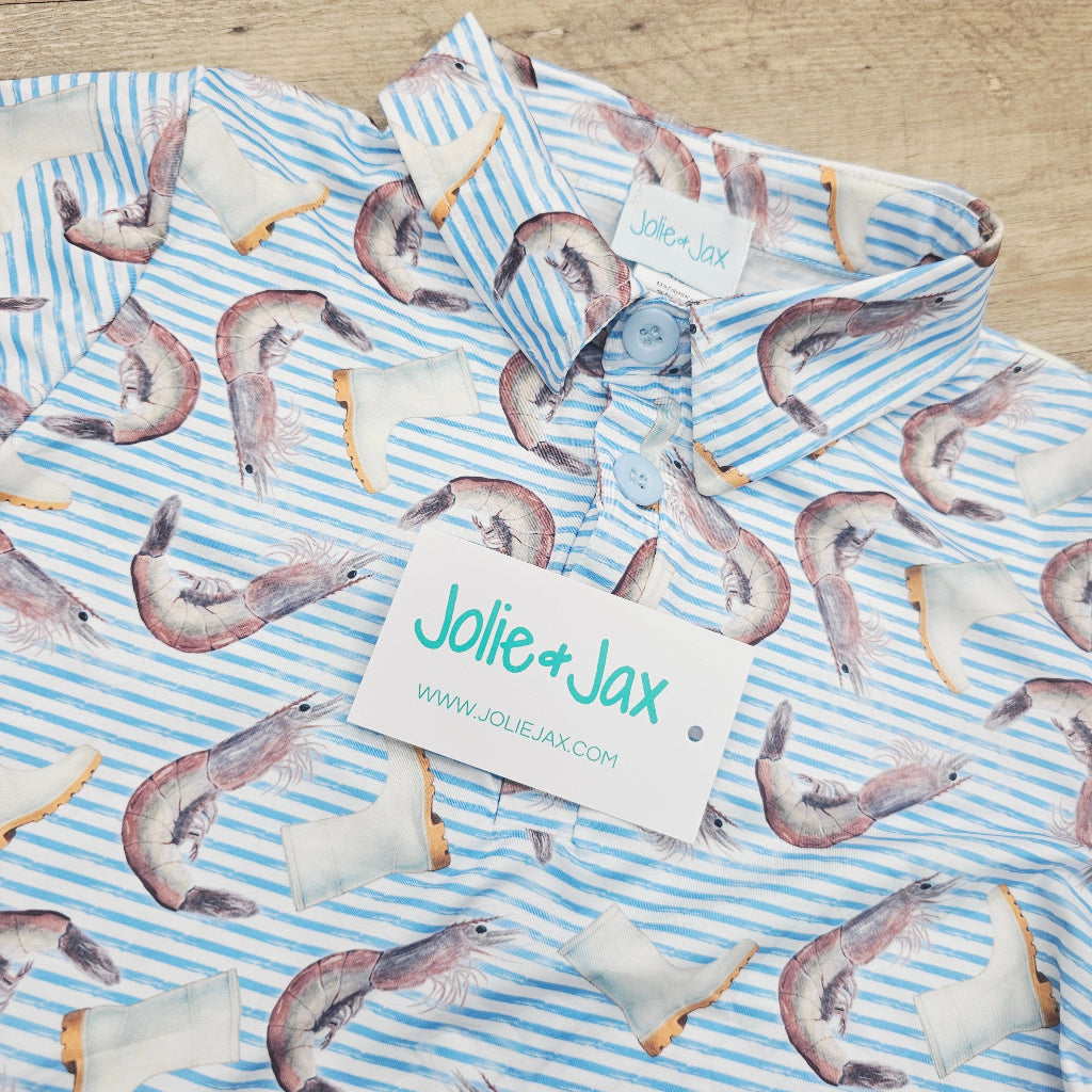 Shrimp boots Louisiana fishing New Orleans shirts, boys