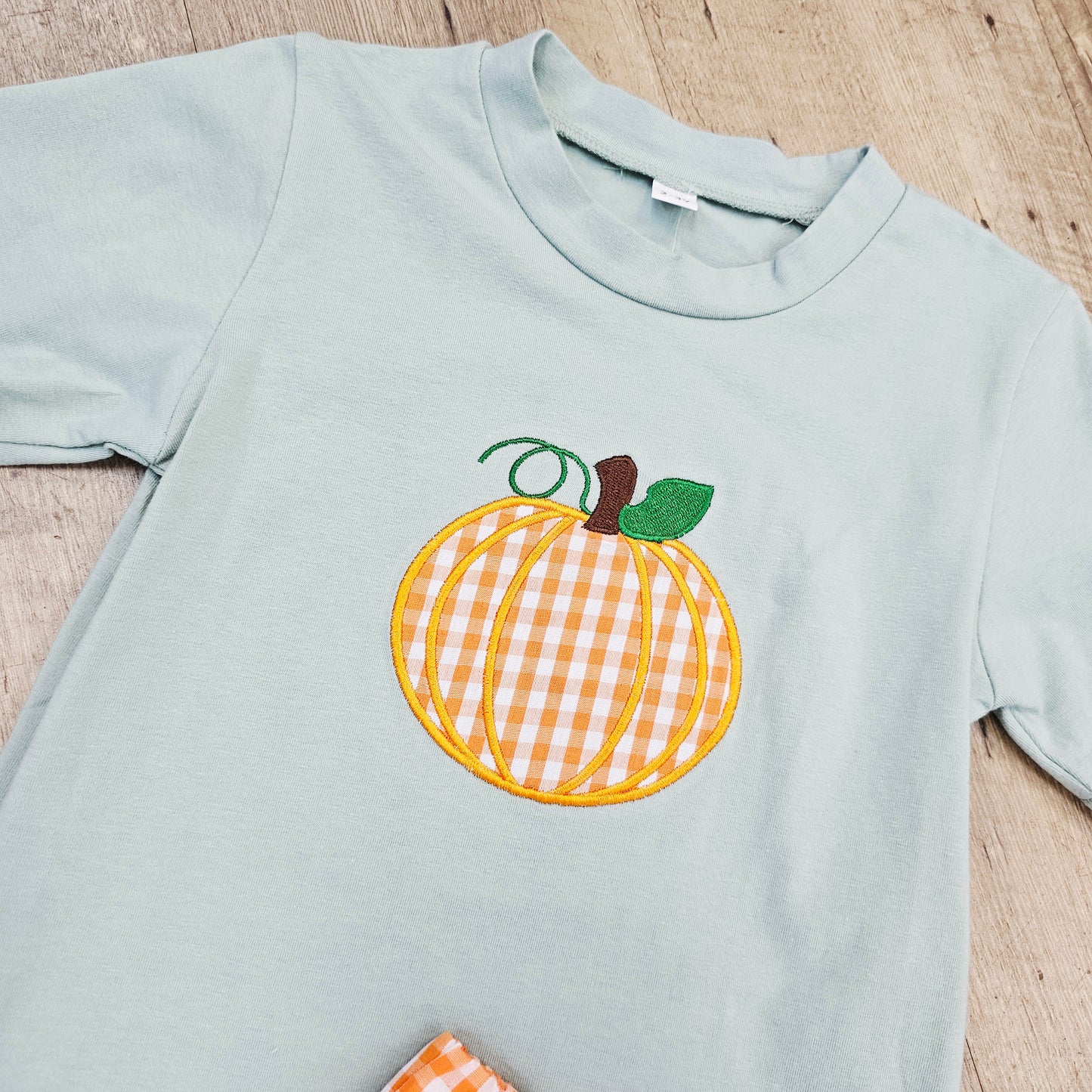 Plaid Pumpkin Shorts Set