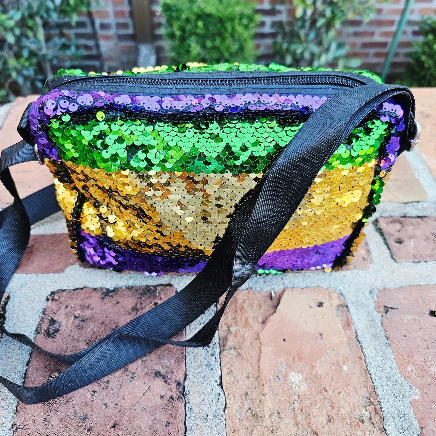 Mardi Gras Sequin Cross Body Bag