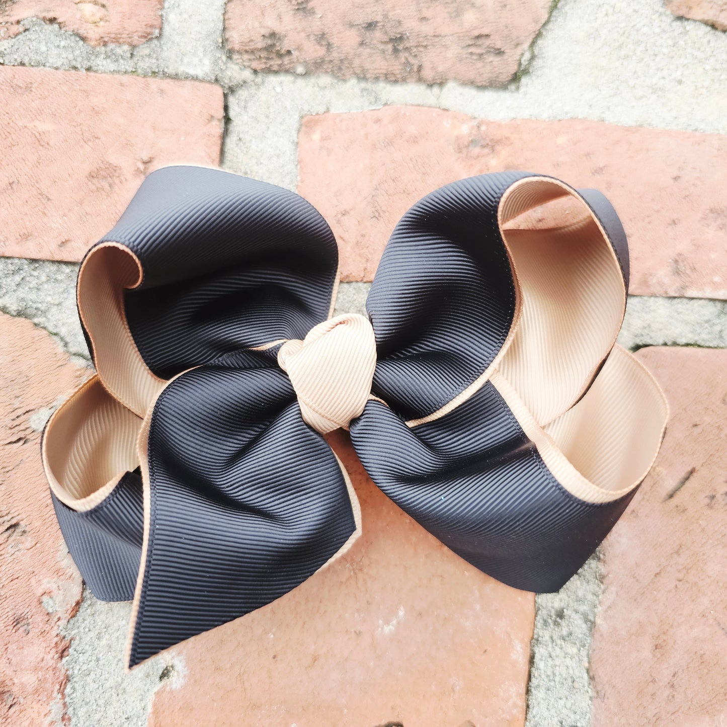 Black and Gold Grosgrain Hair Bow
